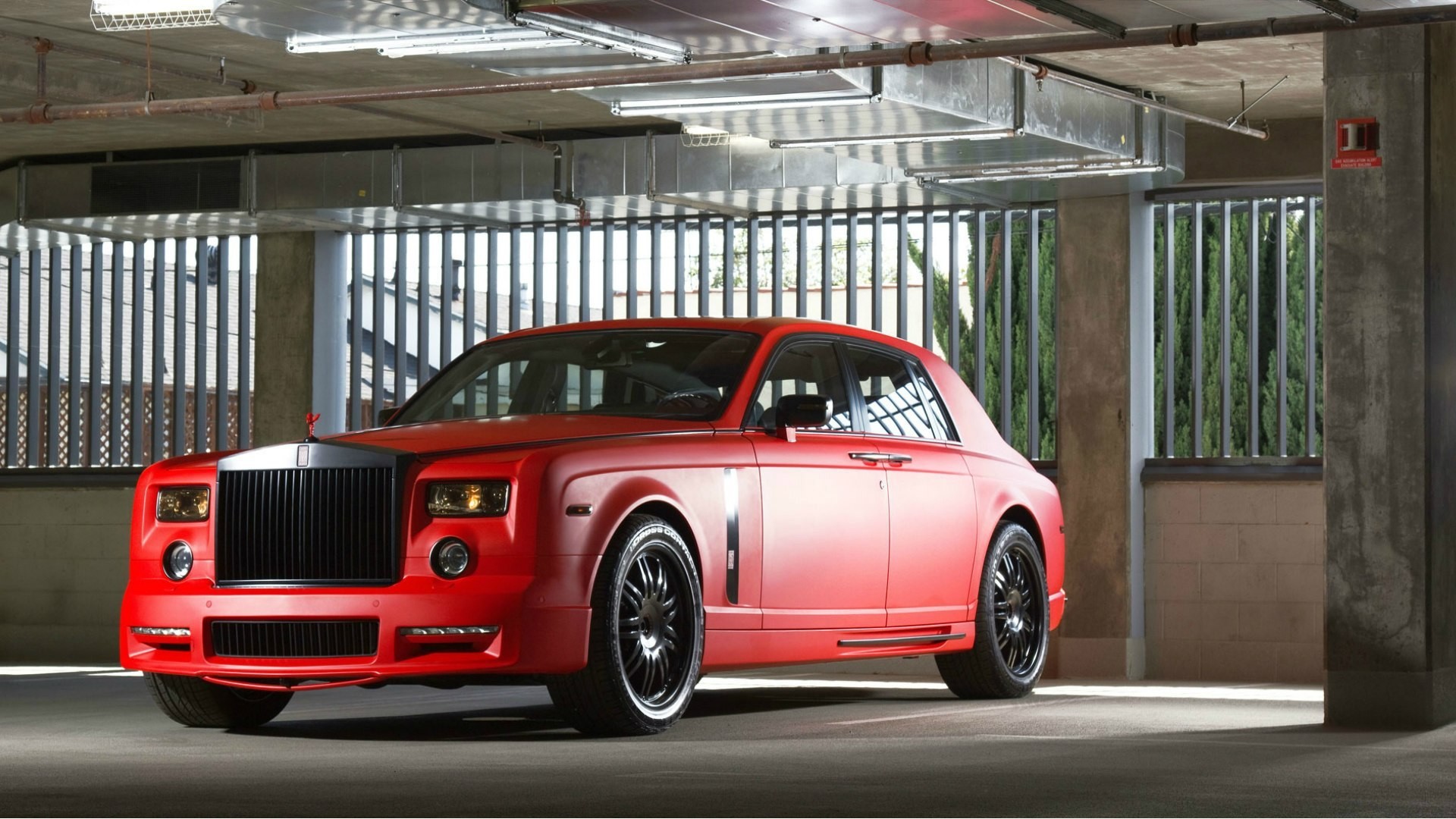 Wallpaper Red rolls-royce phantom, car, front