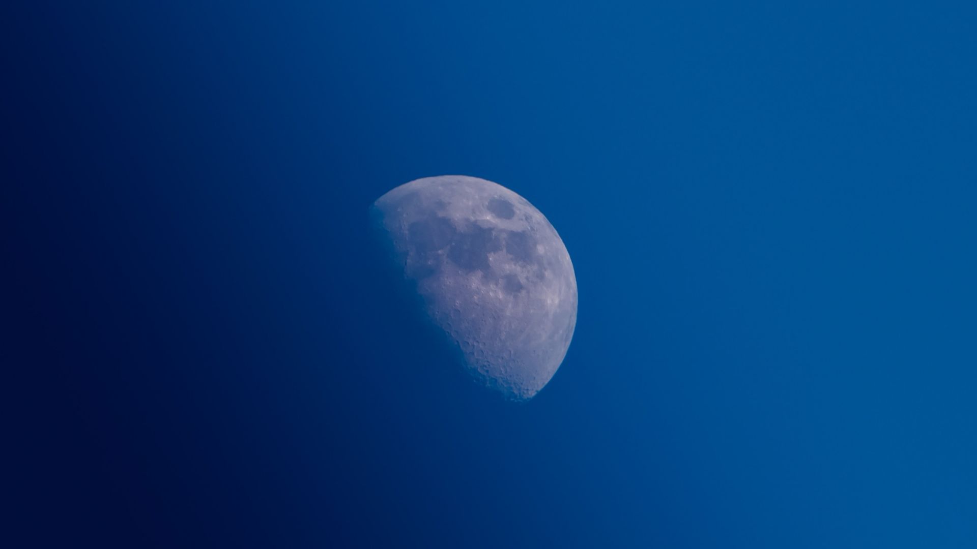 Wallpaper Blue sky, half moon, space