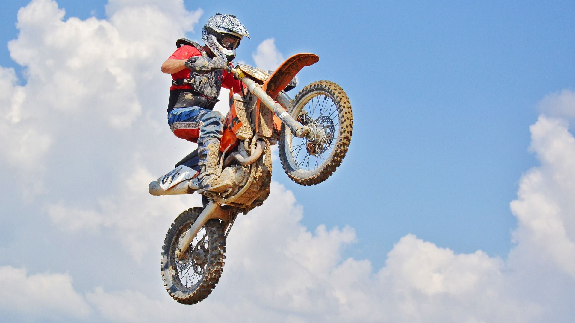 Wallpaper Bike, air jump, motocross rider