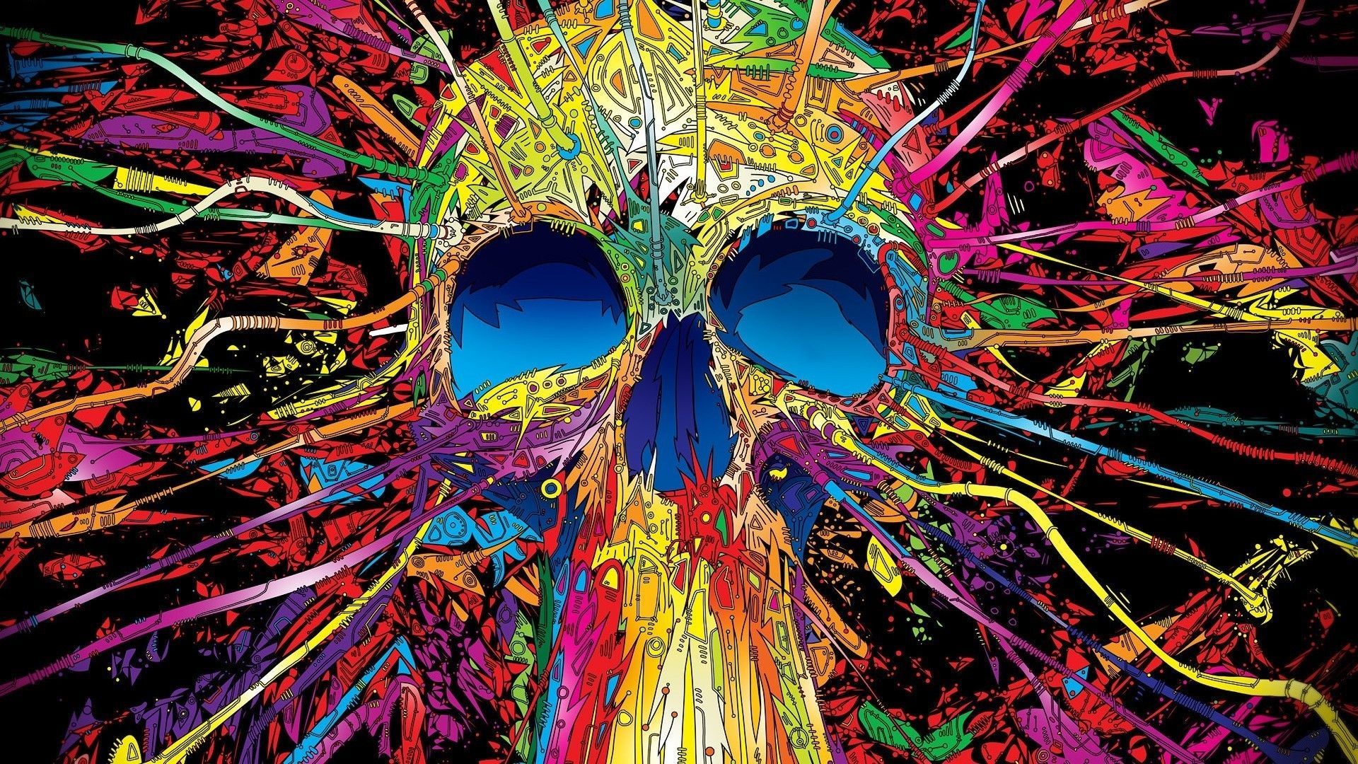 Wallpaper Colorful skull artwork