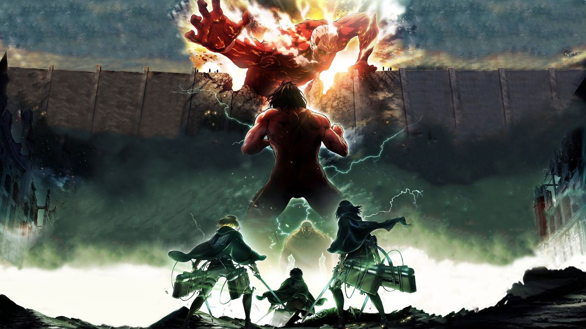 Desktop Wallpaper Attack On Titan, Anime, Fight, Hd Image, Picture,  Background, 70f4c6