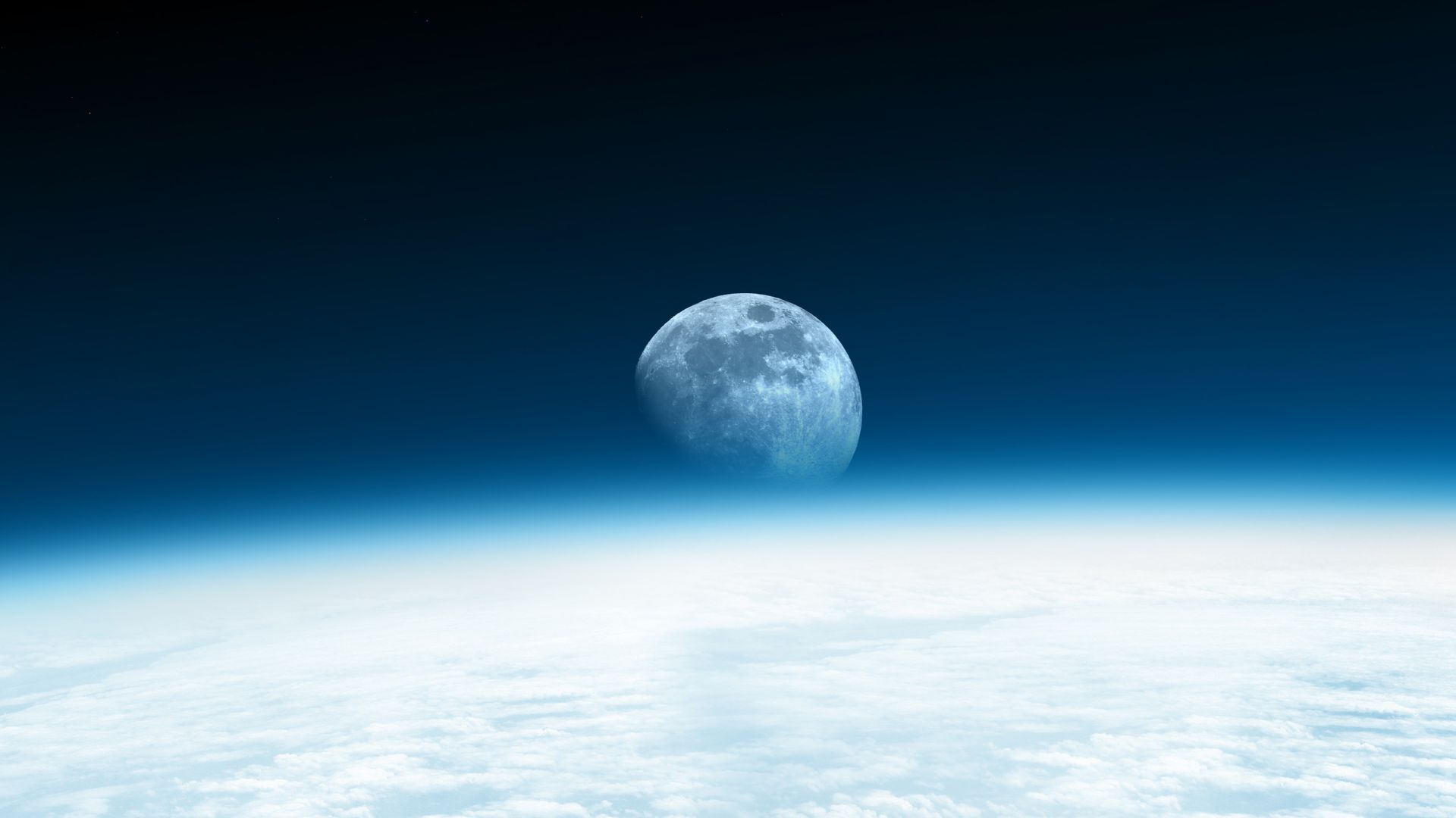 Wallpaper Moon, planet, space, blue horizon