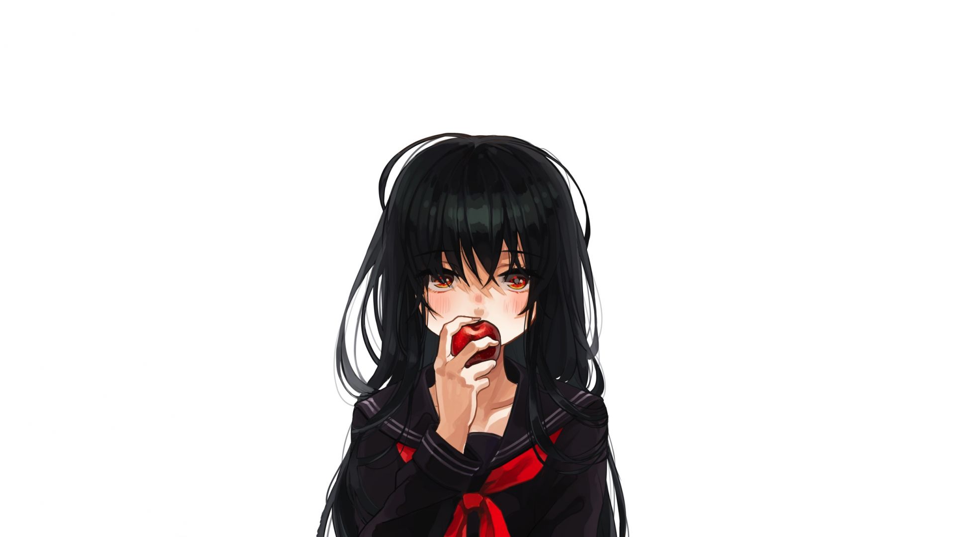 1920x1080 anime girl black dress