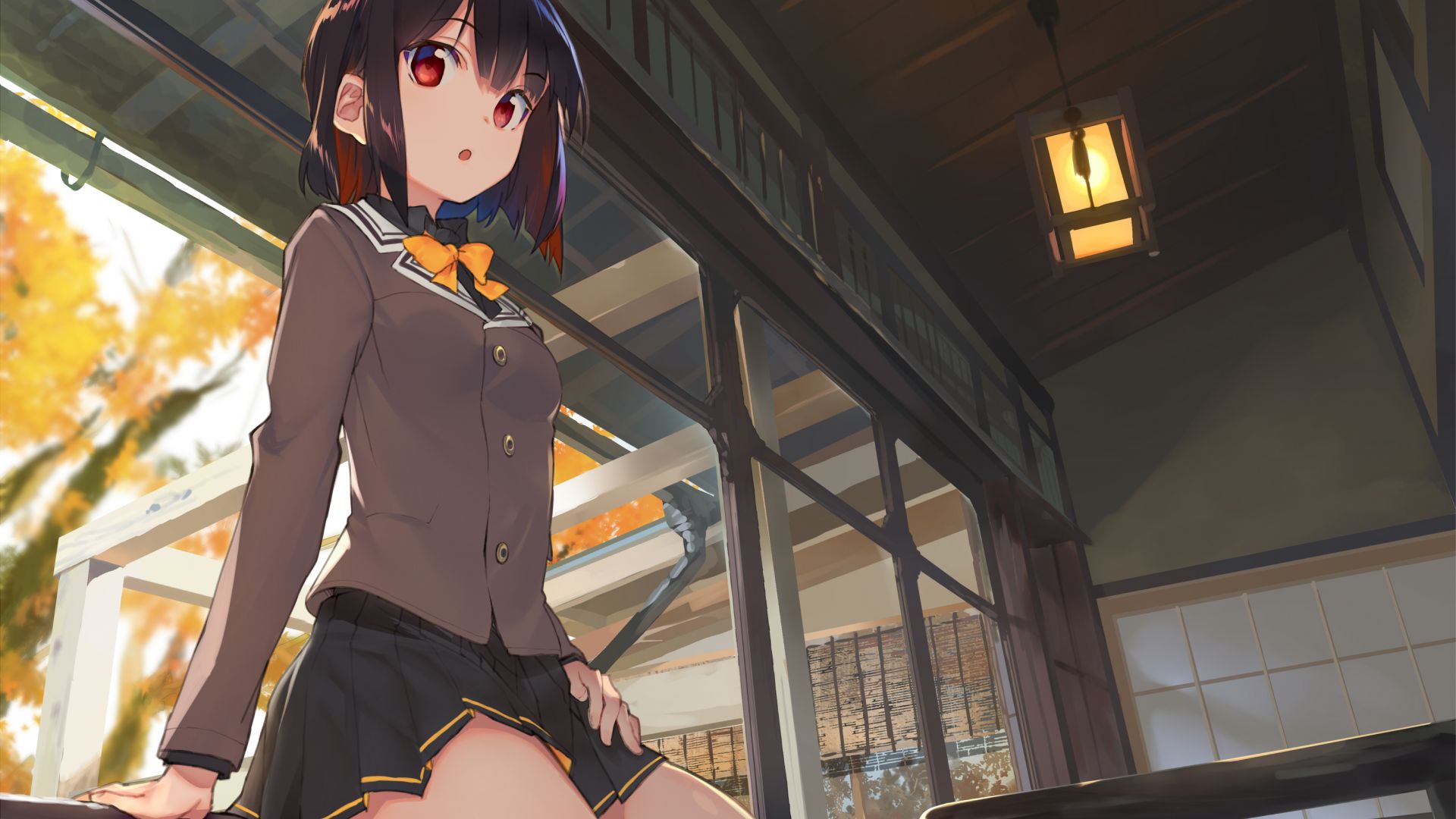 Wallpaper School uniform, anime girl, original, classroom