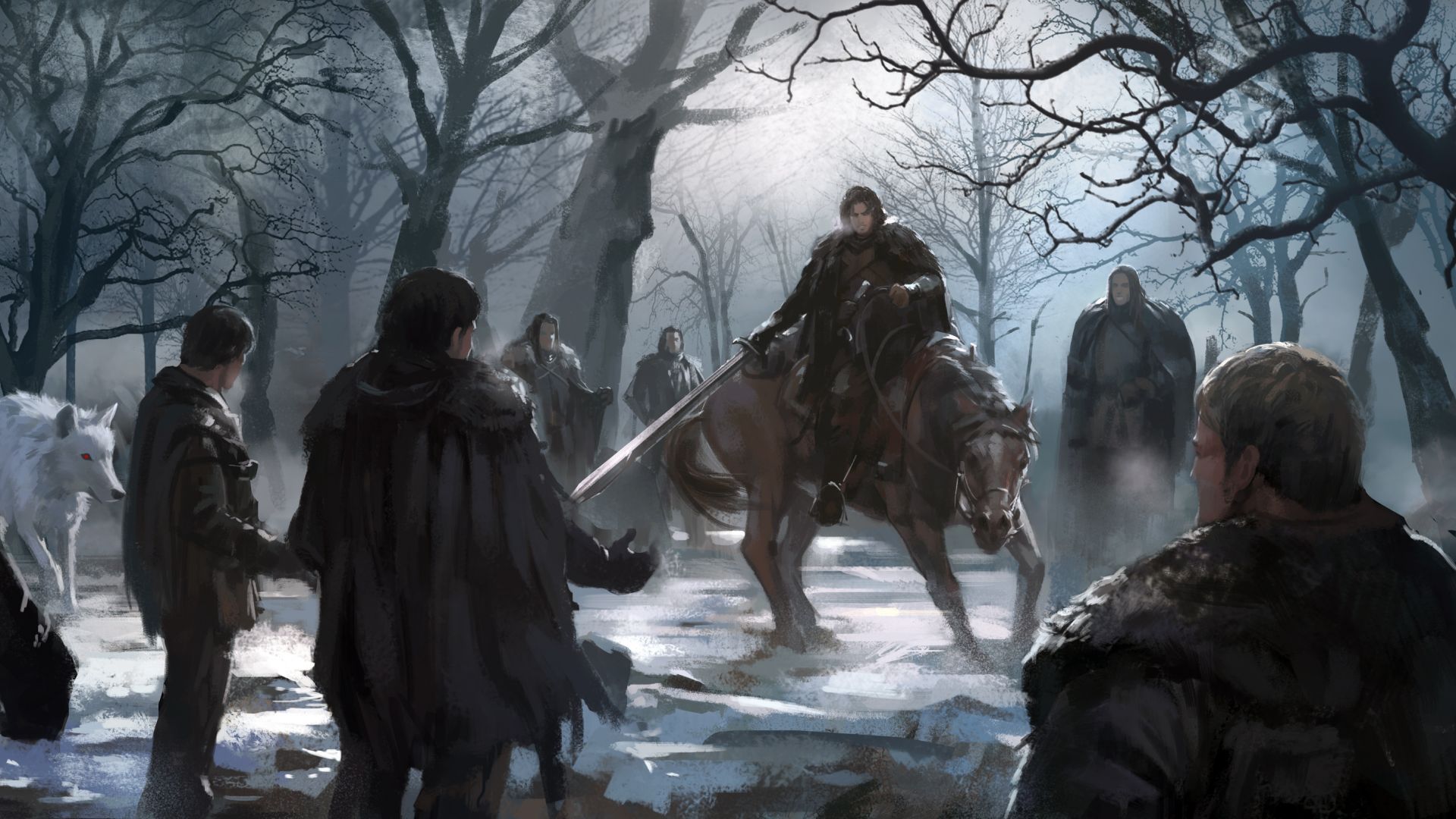 Desktop Wallpaper Jon Snow, Game Of Thrones, Fan Art, Hd Image, Picture,  Background, 731f9f