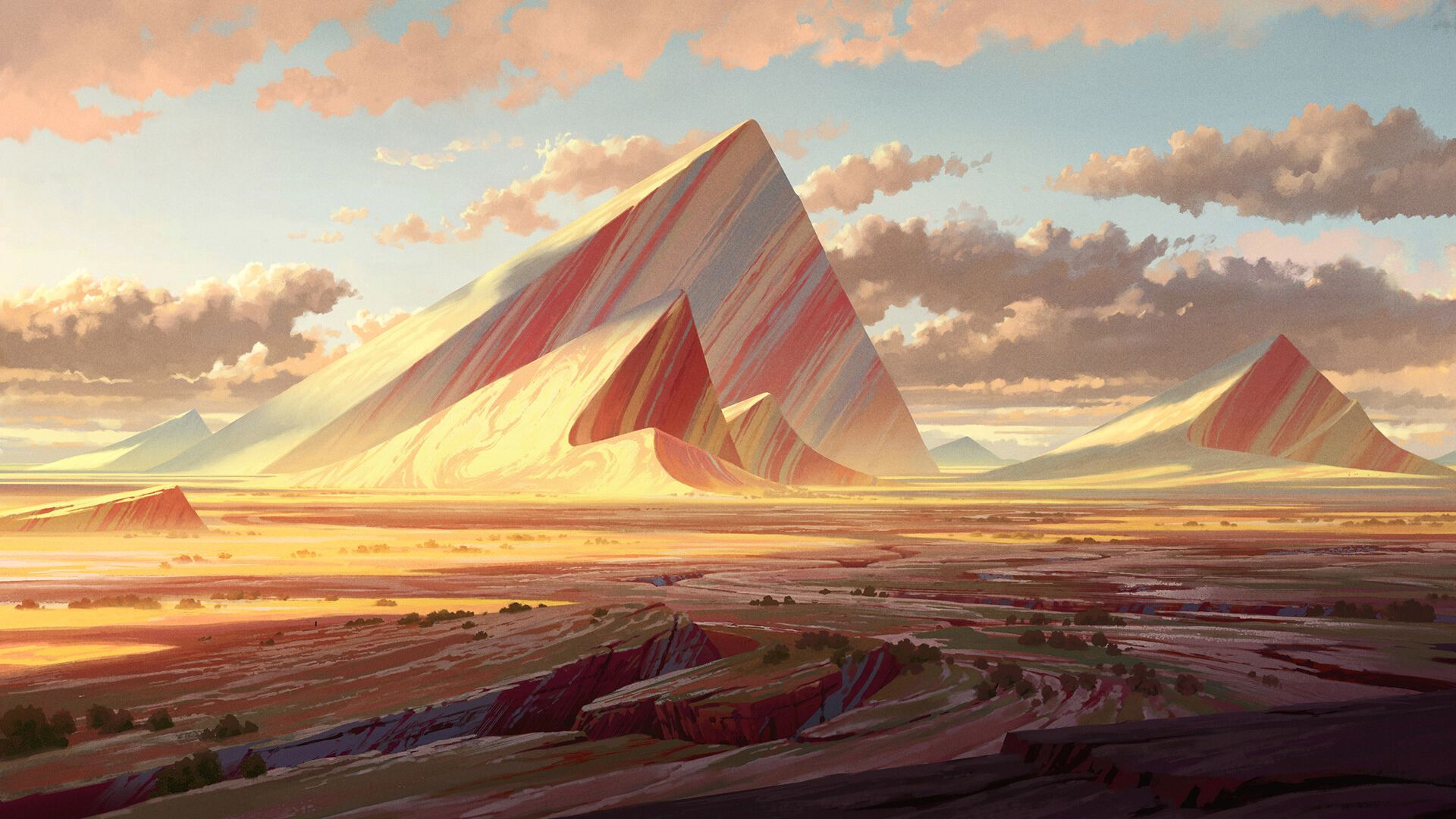 Wallpaper Fantasy, rock mountains, landscape