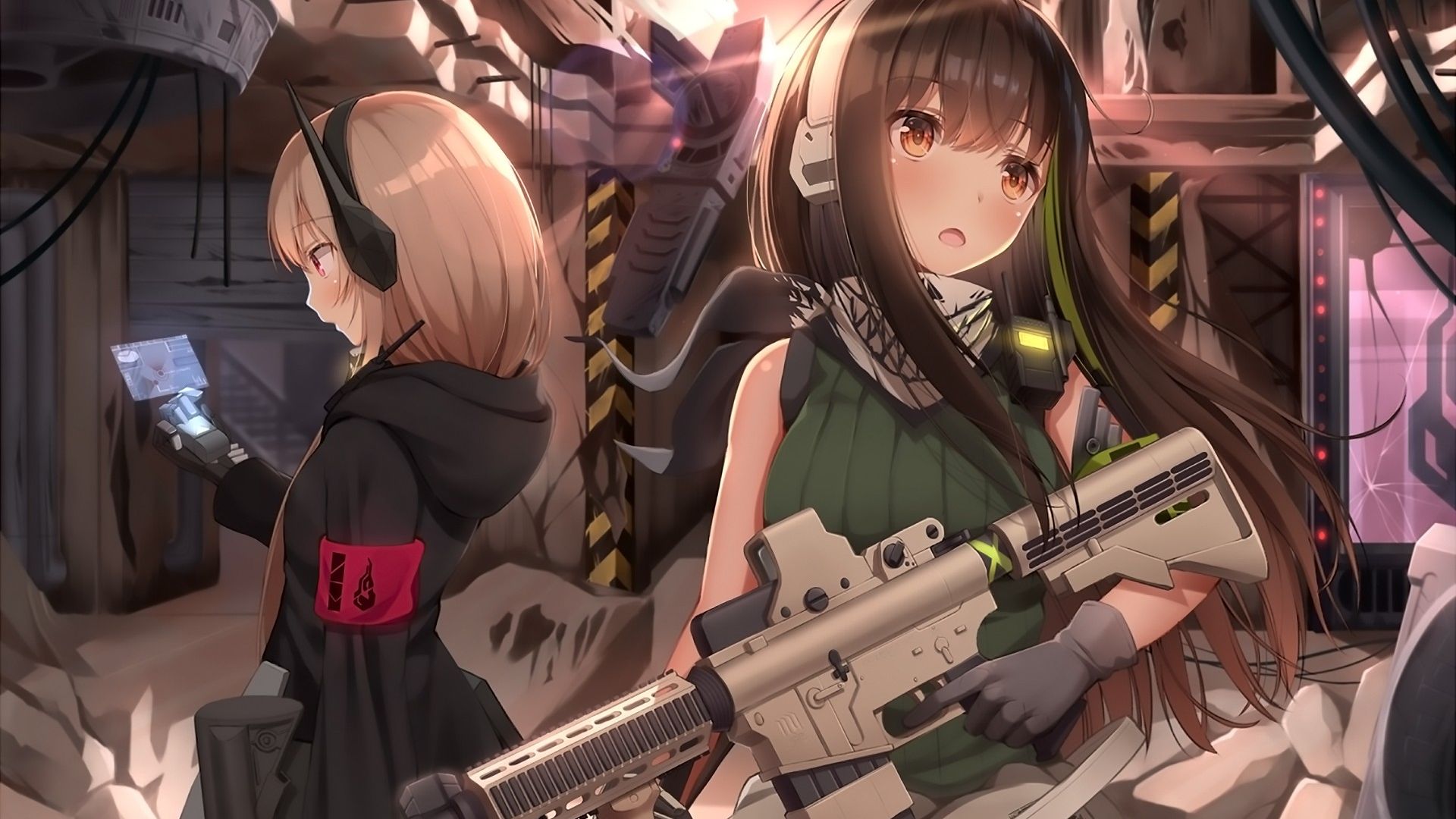 Wallpaper Anime girls, gun, long hair, girls frontline