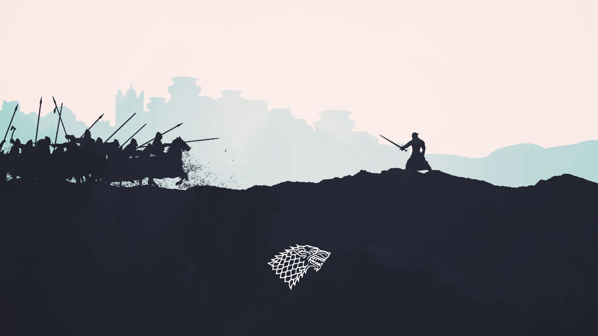 Wallpaper Game of thrones, tv series, art, Jon Snow, fight