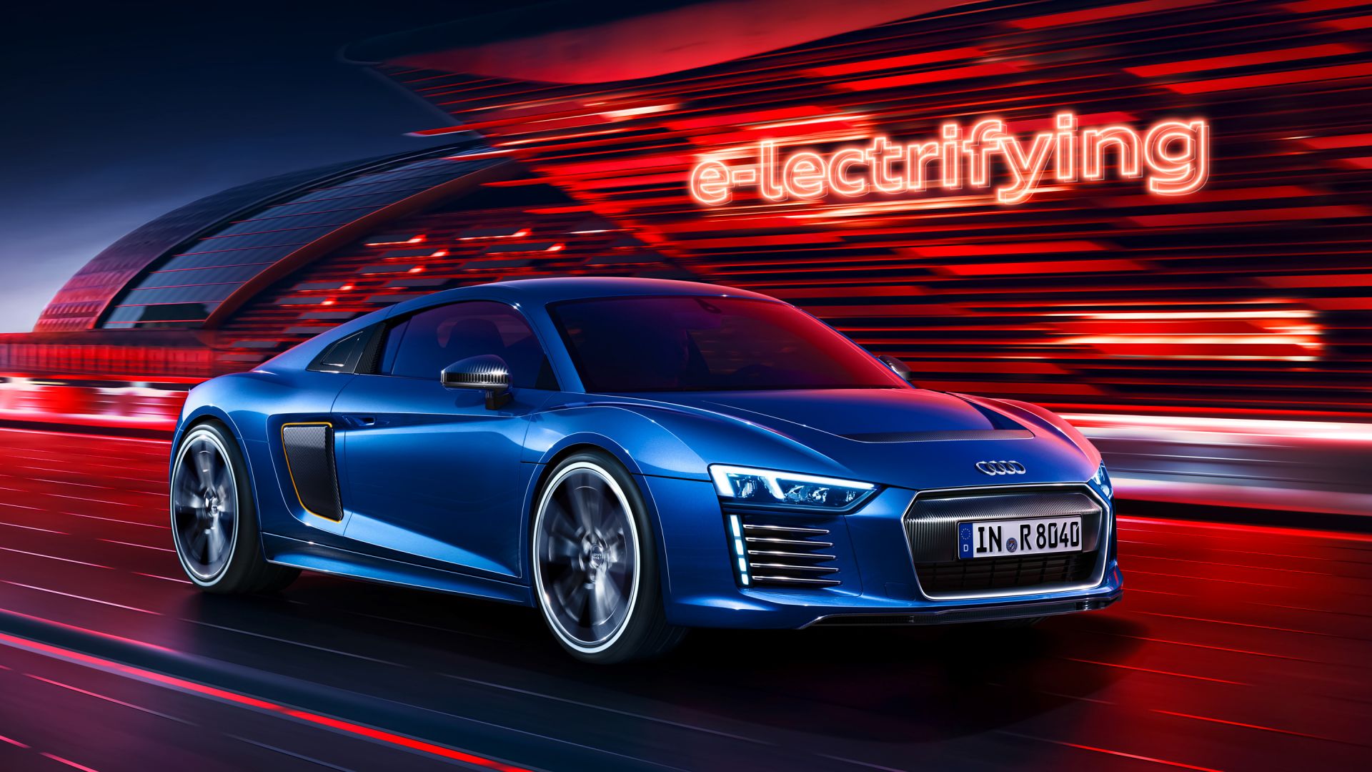 Wallpaper Audi R8 e-tron, electrifying, blue car