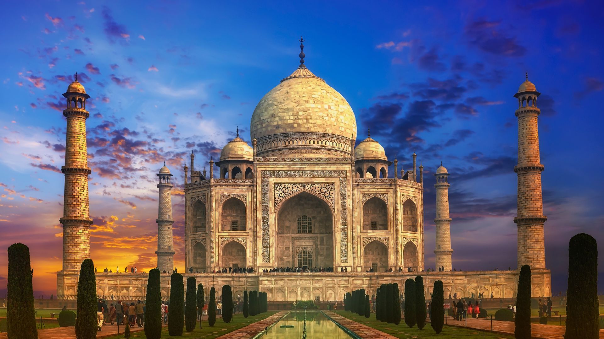 Desktop Wallpaper Taj Mahal, Agra, Monument, Architecture, Sunset, Hd Image,  Picture, Background, 75d1a9