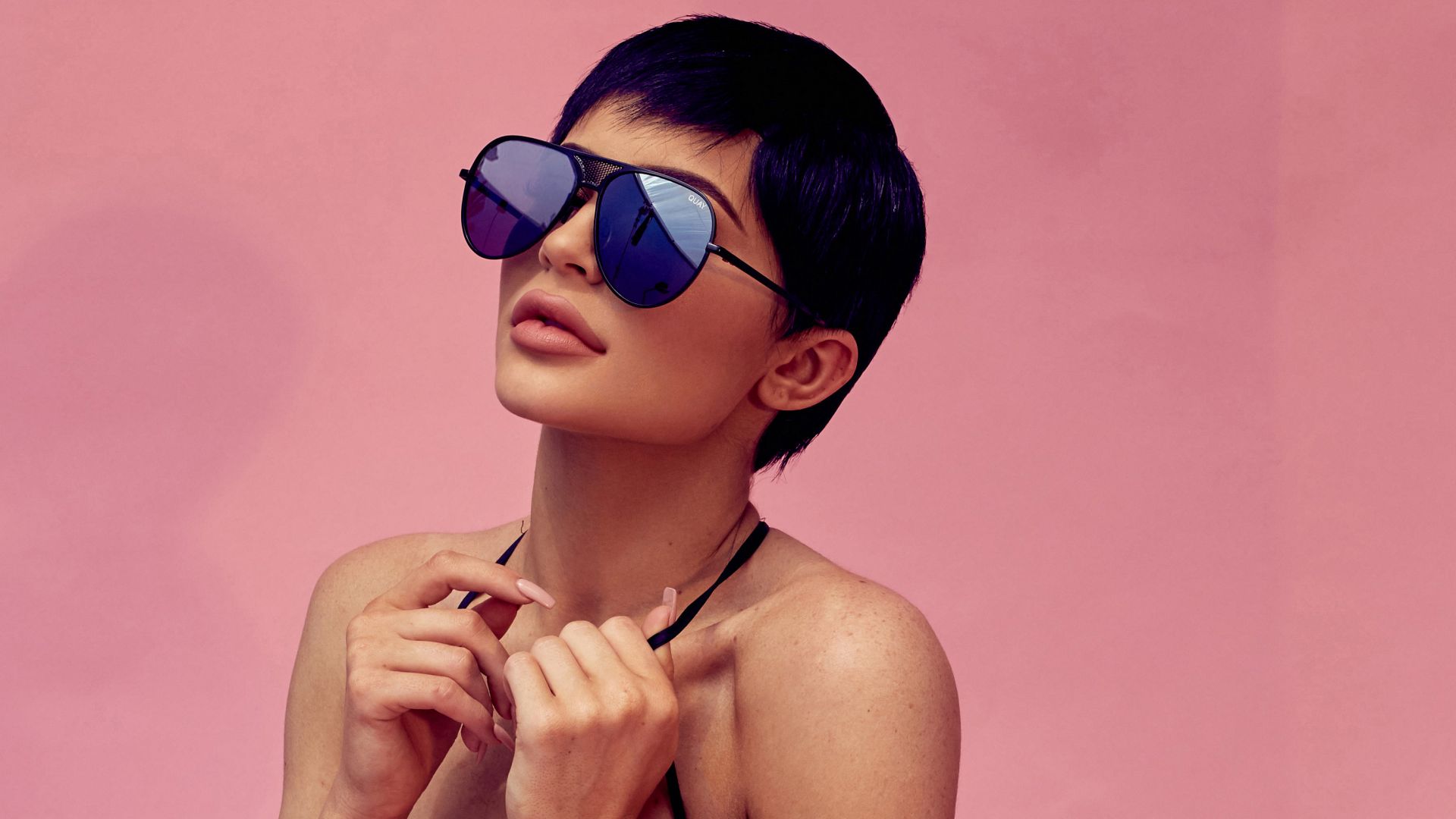 Wallpaper Kylie jenner, sunglasses, short hair, 4k