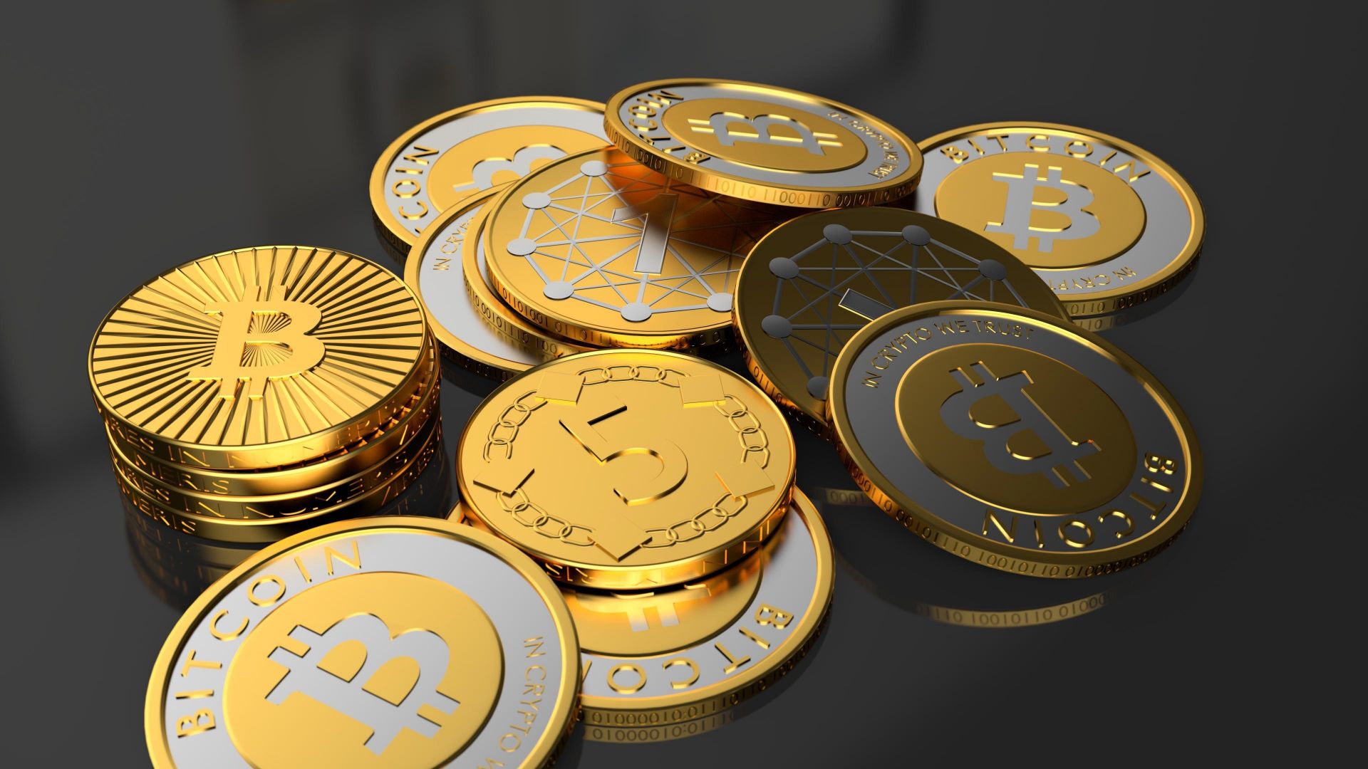 Wallpaper Coins, bitcoin, 4k