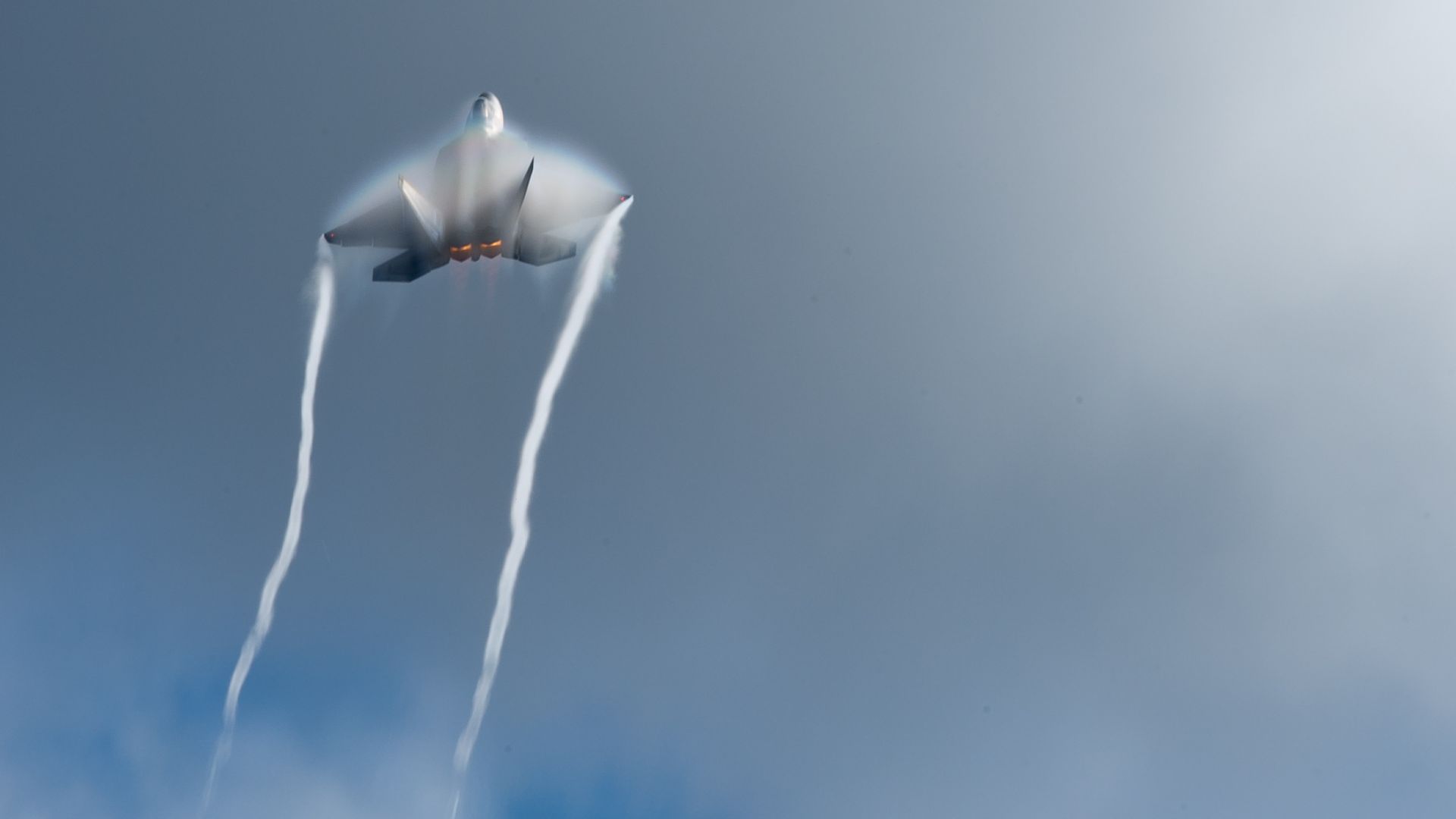 Wallpaper Airshow, Lockheed Martin F-22 Raptor, sky