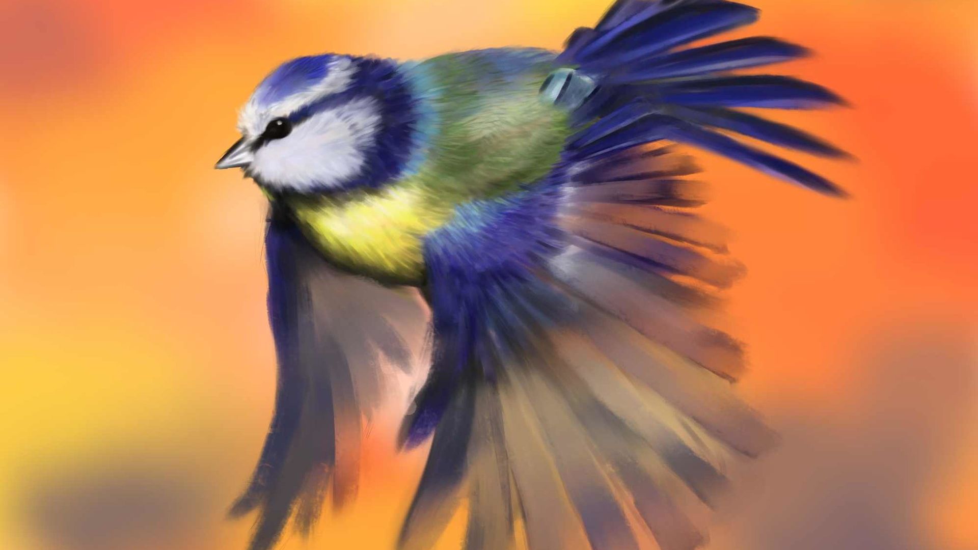 Wallpaper Blue bird, art