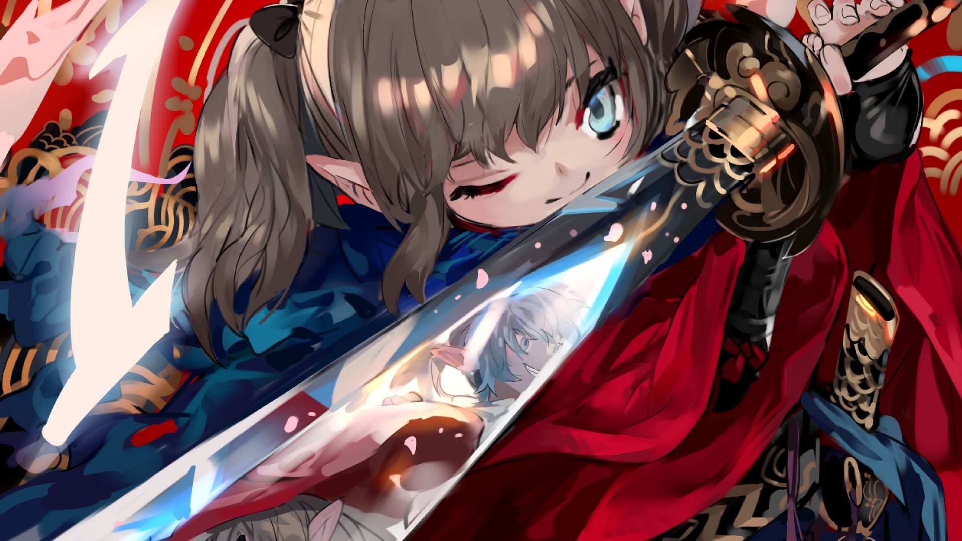 Wallpaper Sword, anime girl, Lalafell, Final Fantasy