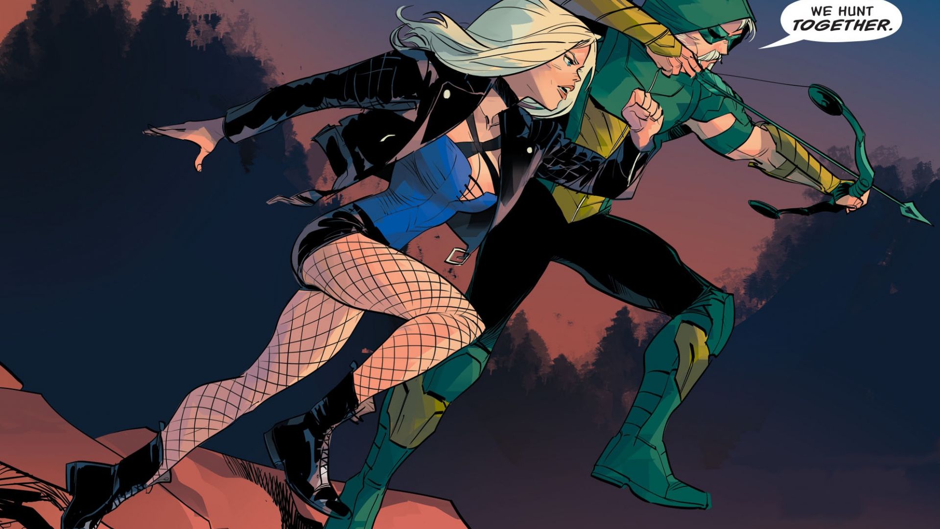Desktop Wallpaper Green Arrow, Black Canary, Dc Comics, Hd Image, Picture,  Background, 7c4120
