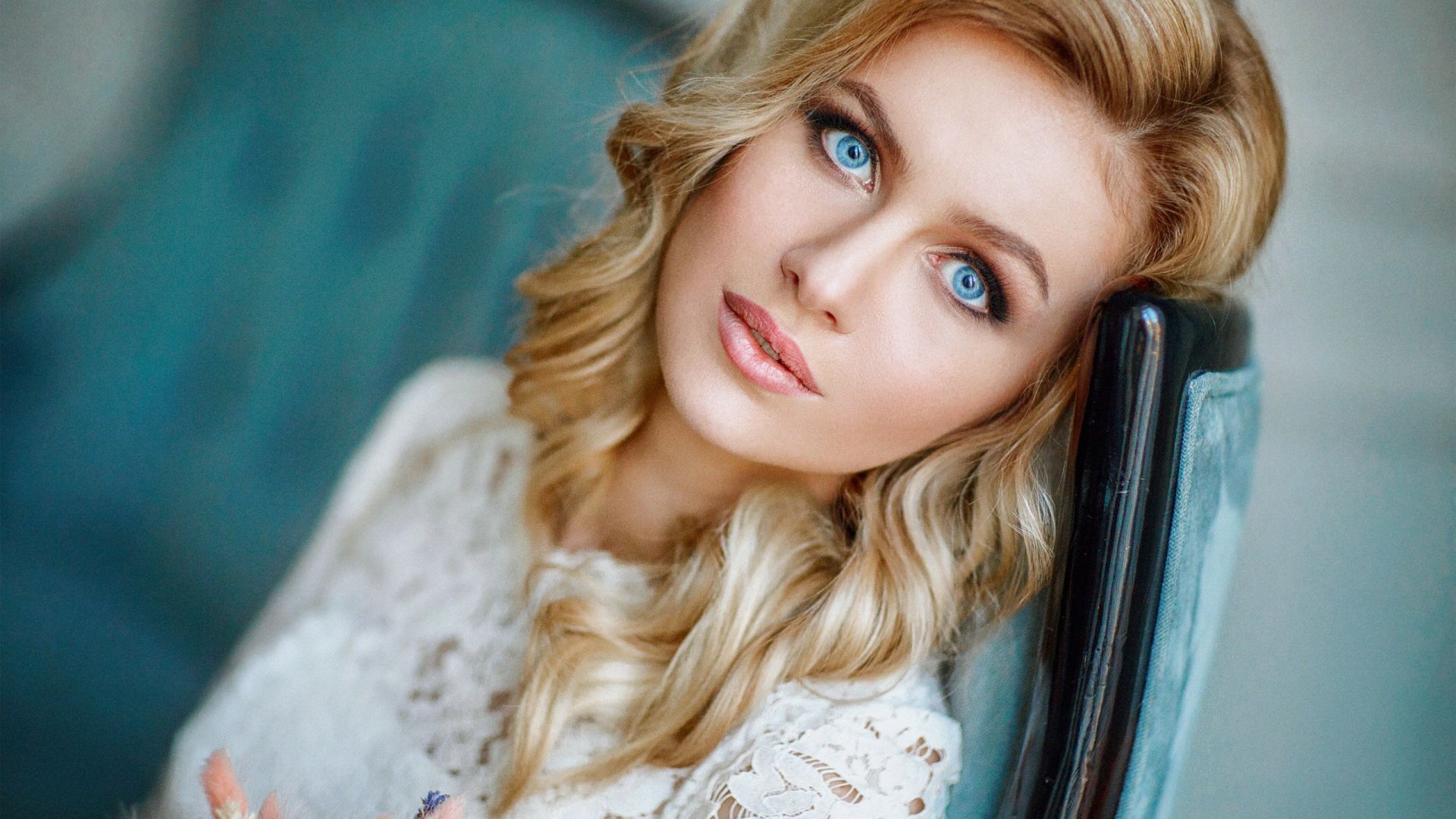 Wallpaper Blue eyes, blonde girl, model