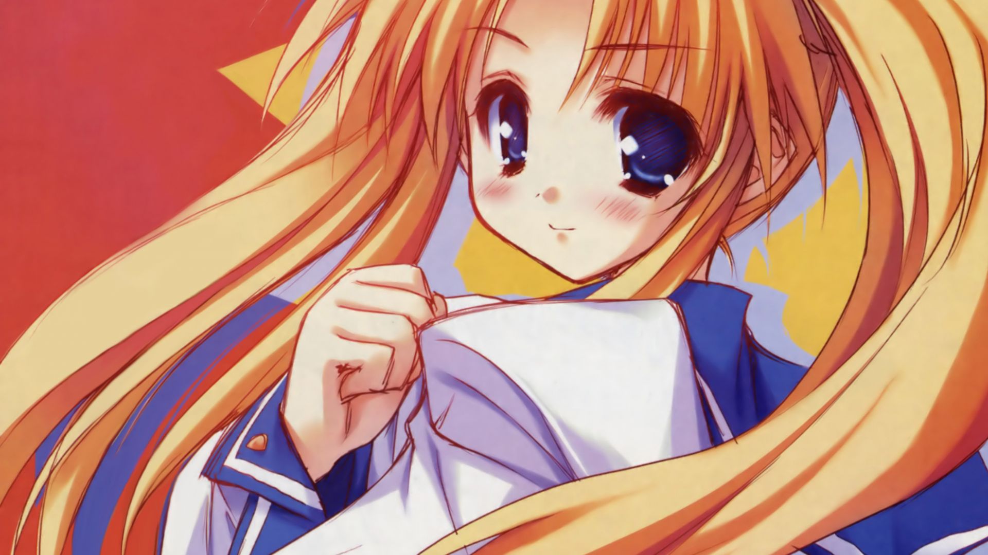 Wallpaper Twintail, blonde anime girl, cute, original