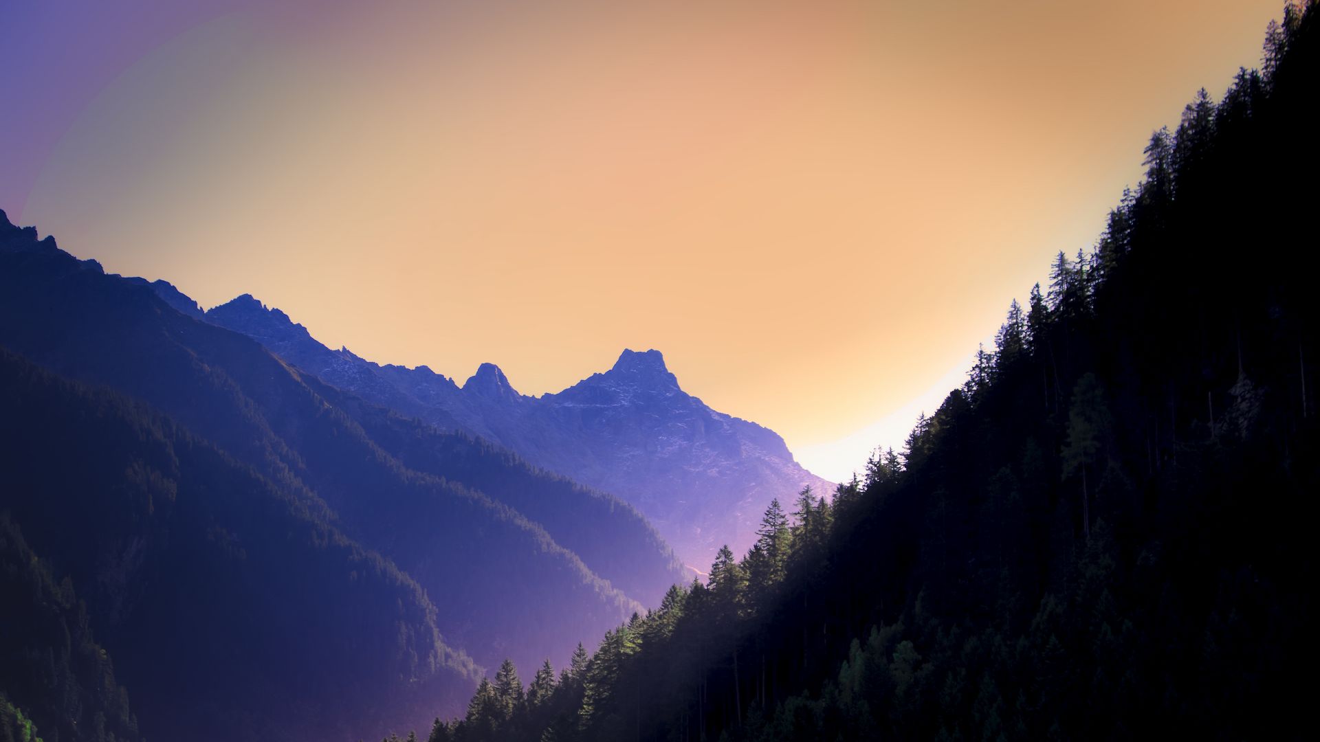 Wallpaper Mountains, valley, forest, nature
