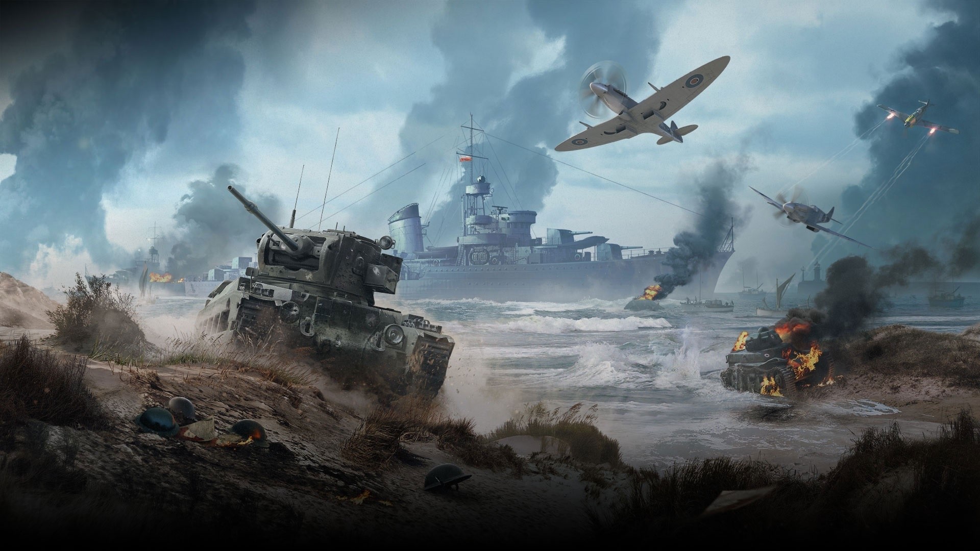 Wallpaper World of Warplanes, online game, planes, tanks, video game