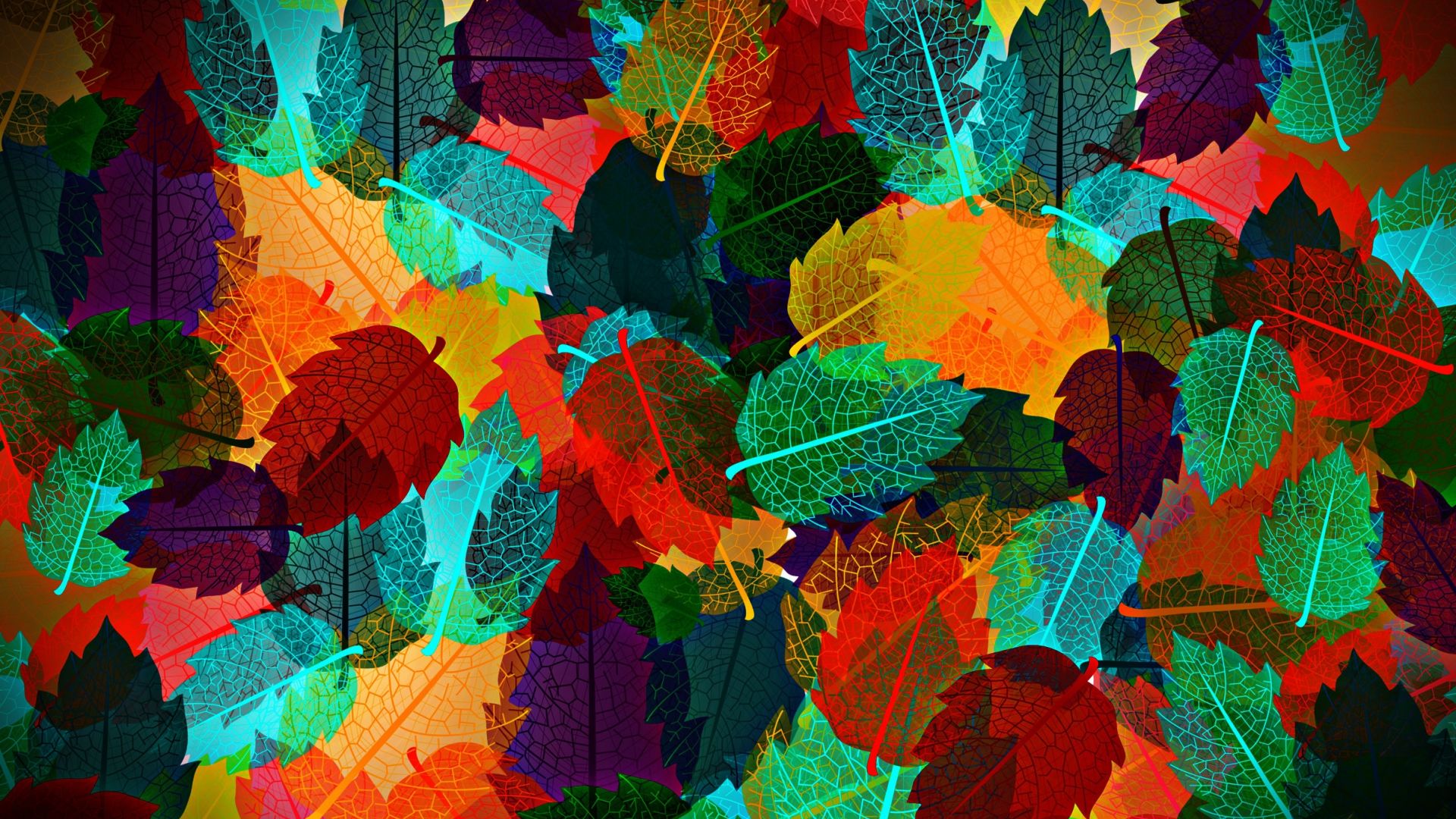 Wallpaper Colorful leaves artwork