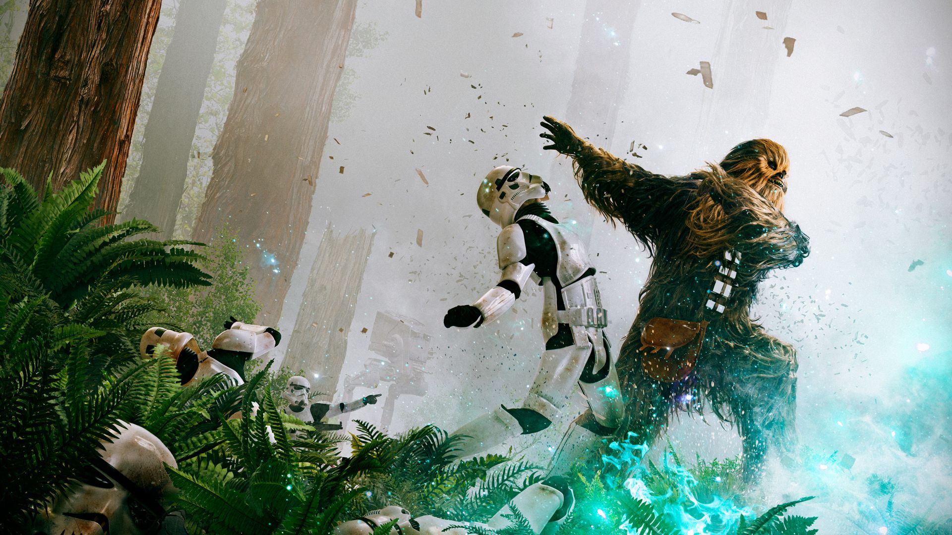 Wallpaper Chewbacca vs stormtrooper from star wars episode vi return of the jedi