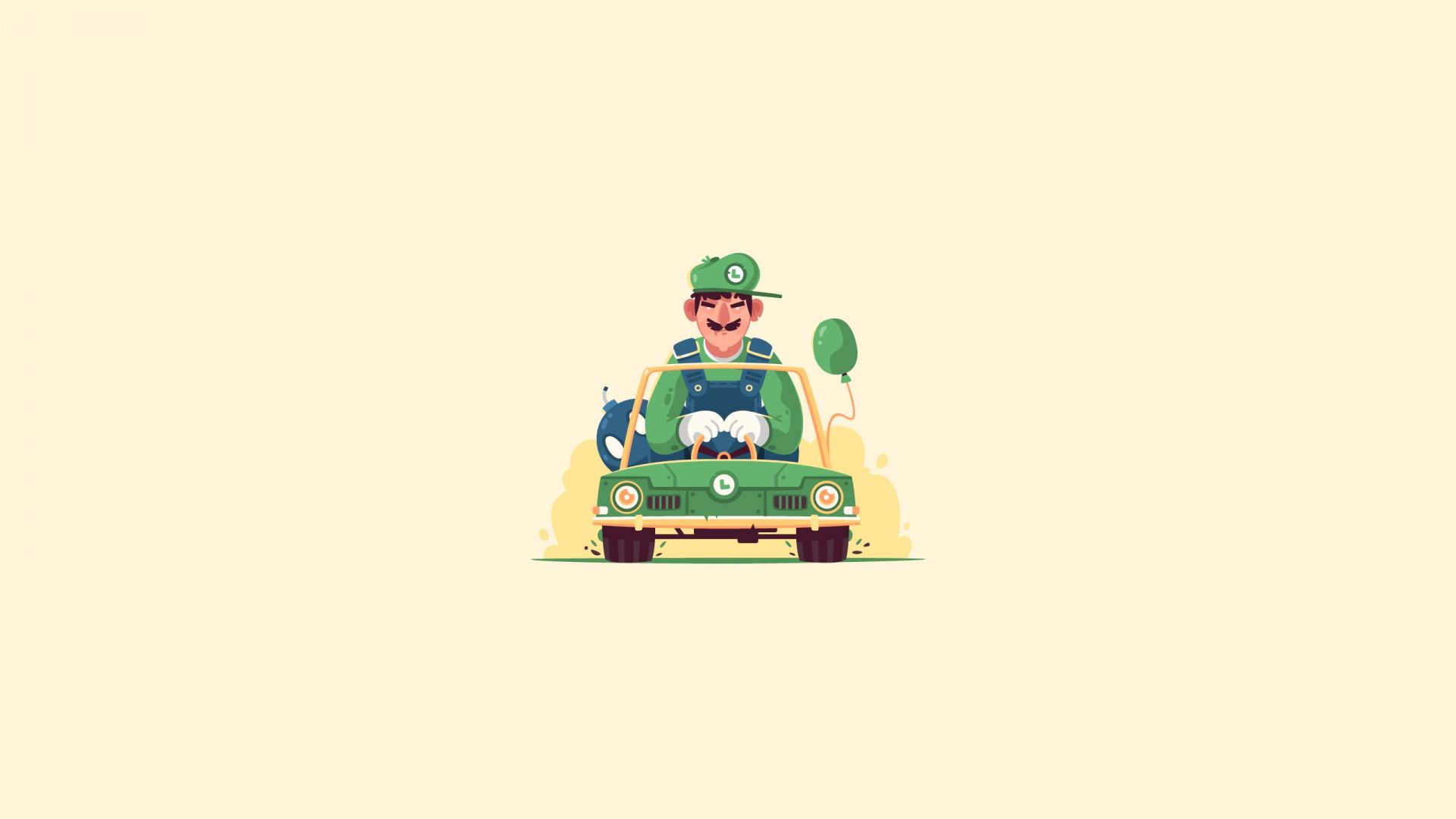 Wallpaper Mario Kart, video game, minimal, art