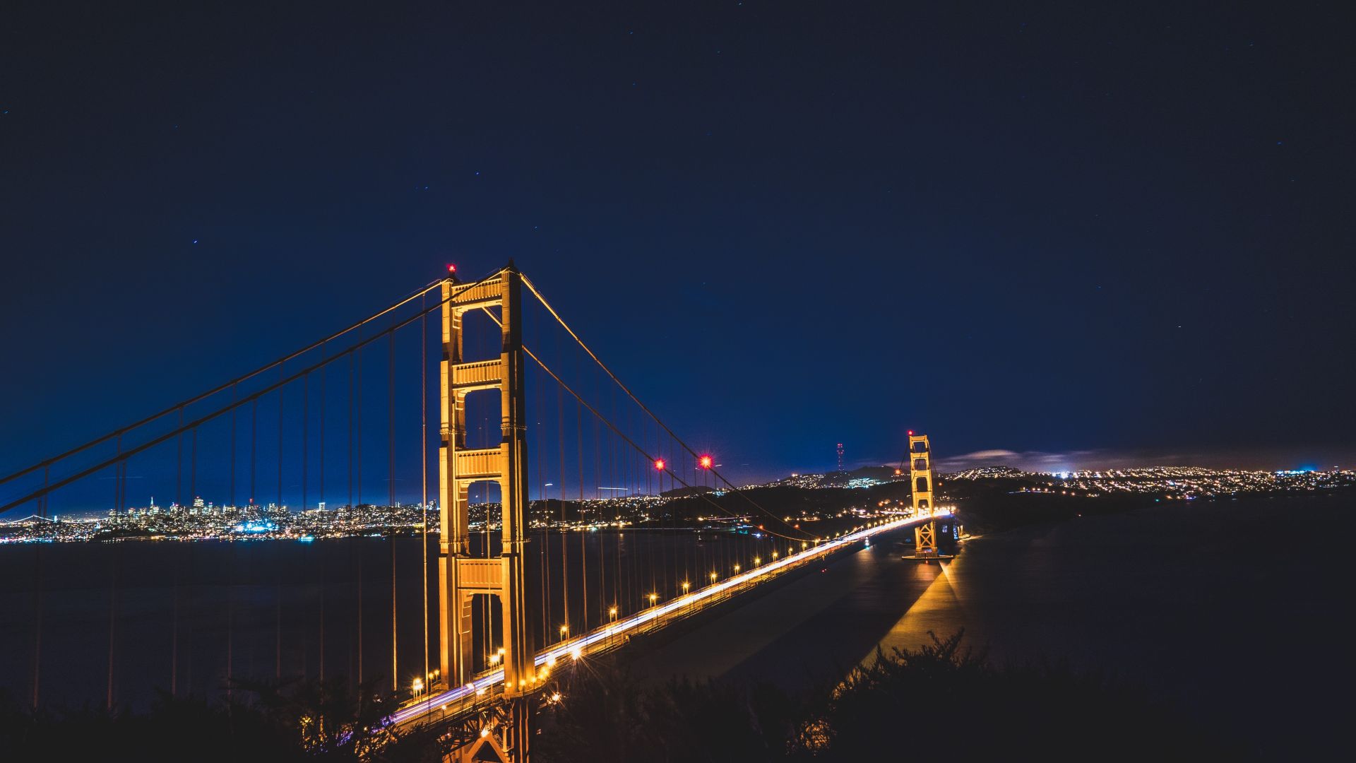 Wallpaper San Francisco bridge at night