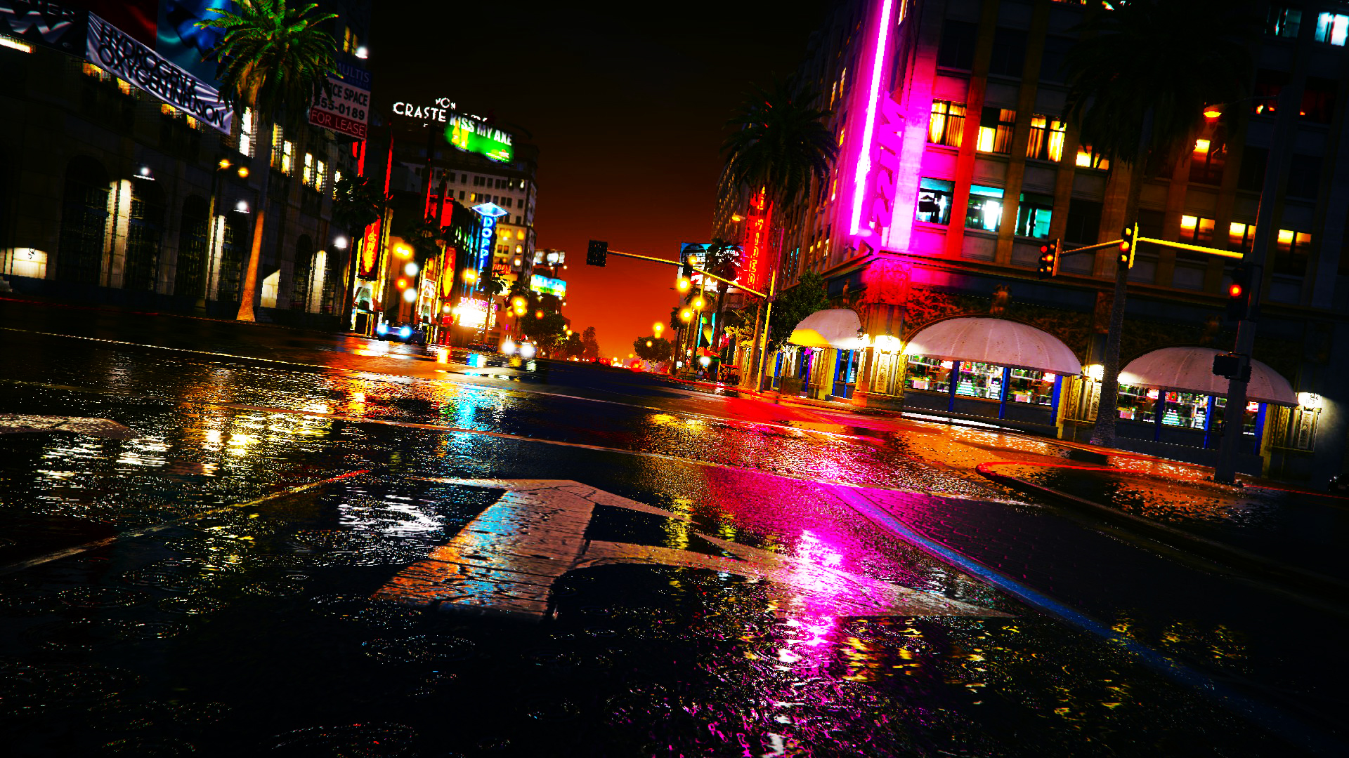 Desktop Wallpaper Roads, City, Night, Grand Theft Auto V, 2013 Game, Hd  Image, Picture, Background, 80c0d1