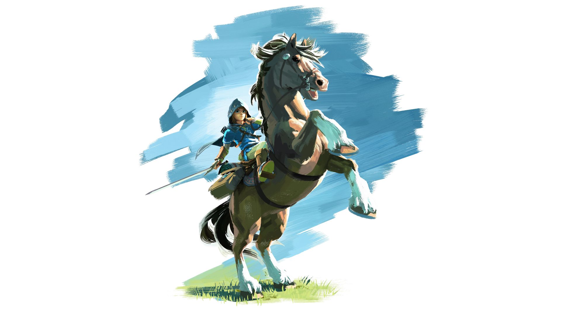 Wallpaper The Legend of Zelda: Breath of the Wild, video game, horse ride, Link, 8k