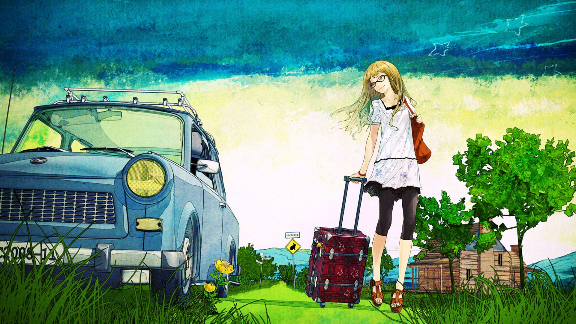 Wallpaper Cute, summer, anime girl, holiday, original