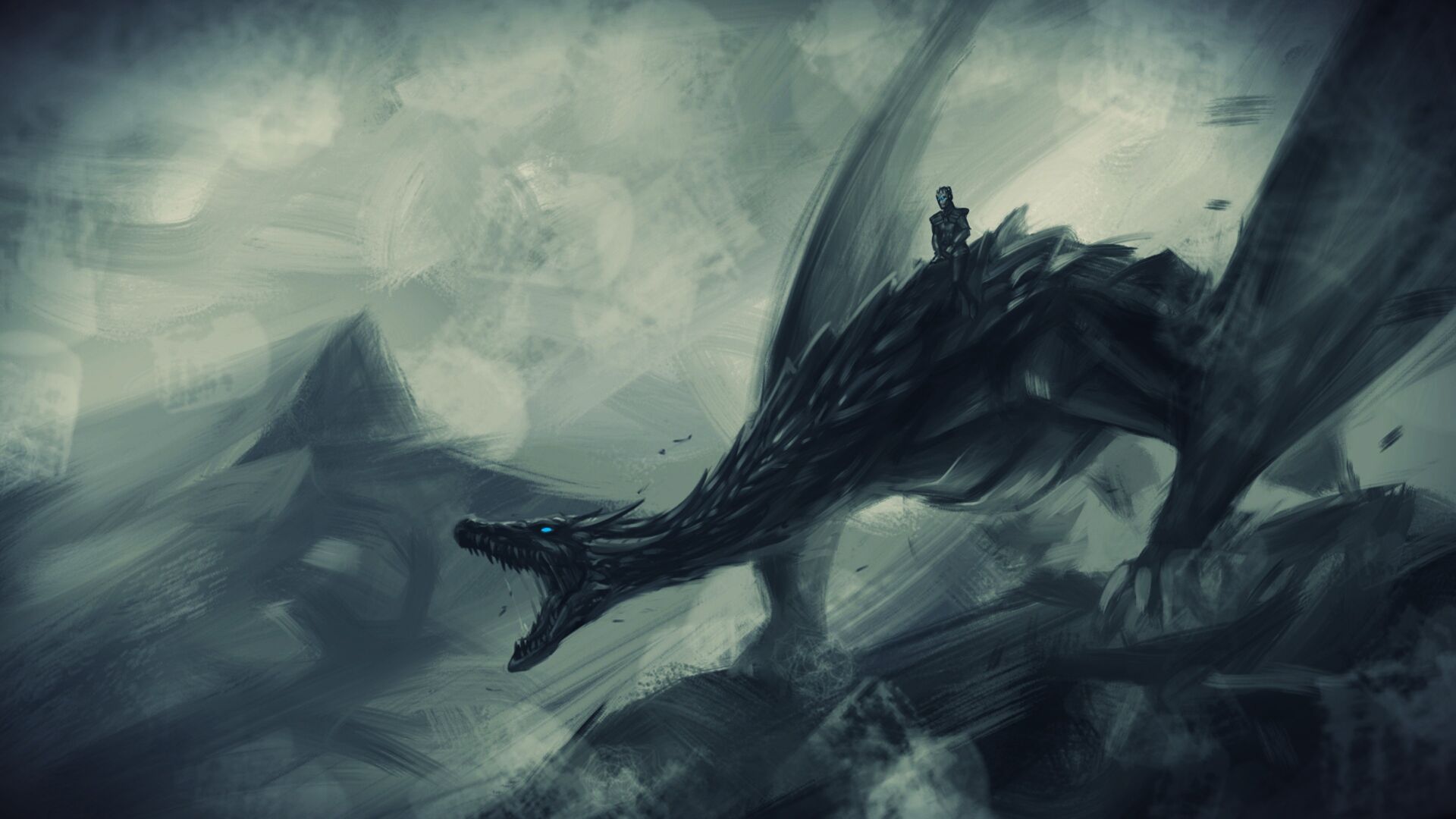 Desktop Wallpaper Dragon, White Walkers, Game Of Thrones, Art, Hd Image,  Picture, Background, 83948e