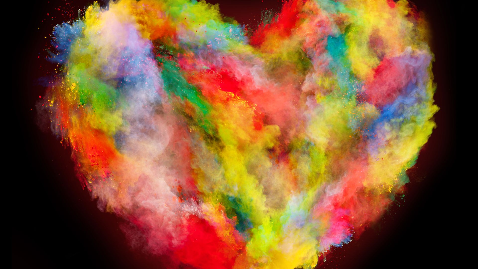Wallpaper Heart, colorful explosion, colors