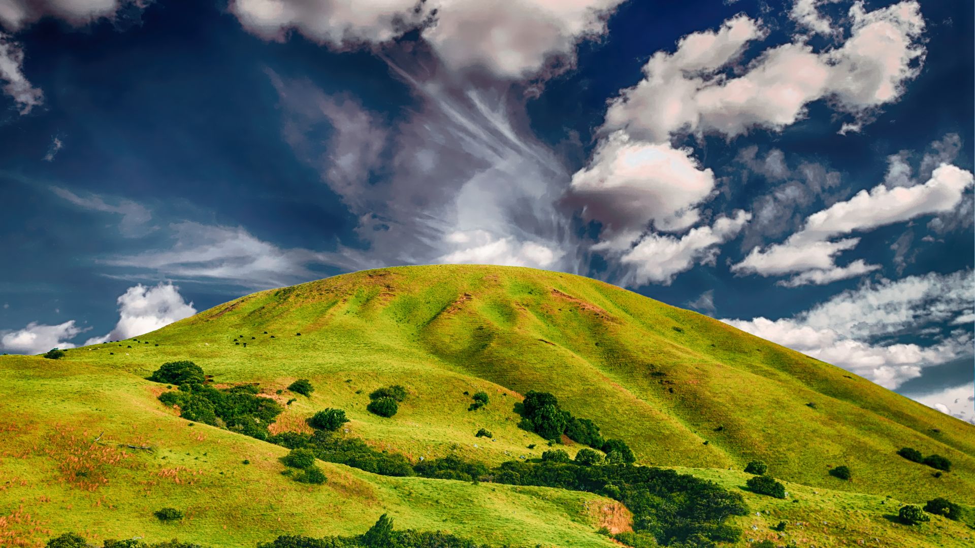 Wallpaper Hill, landscape, clouds, nature