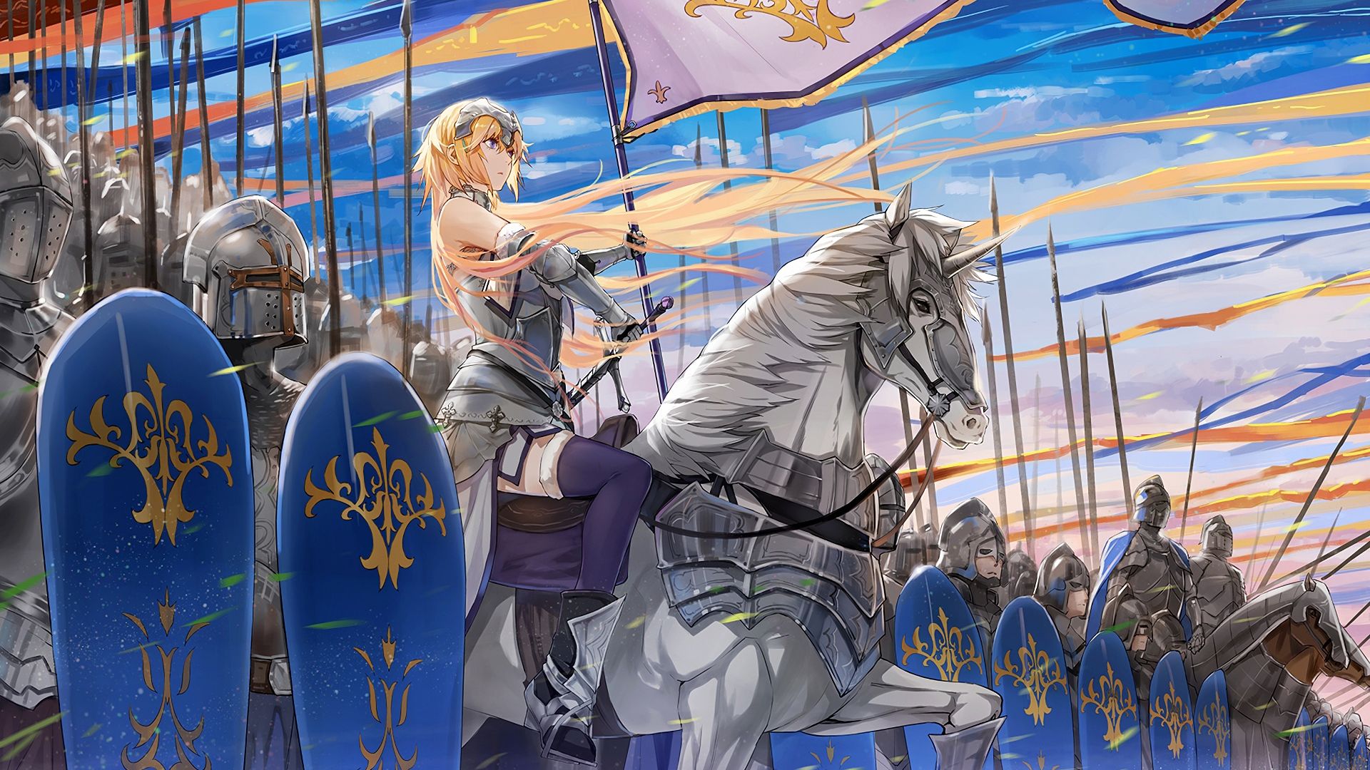 Wallpaper Jeanne d'Arc, Fate/Grand Order, army, anime girl