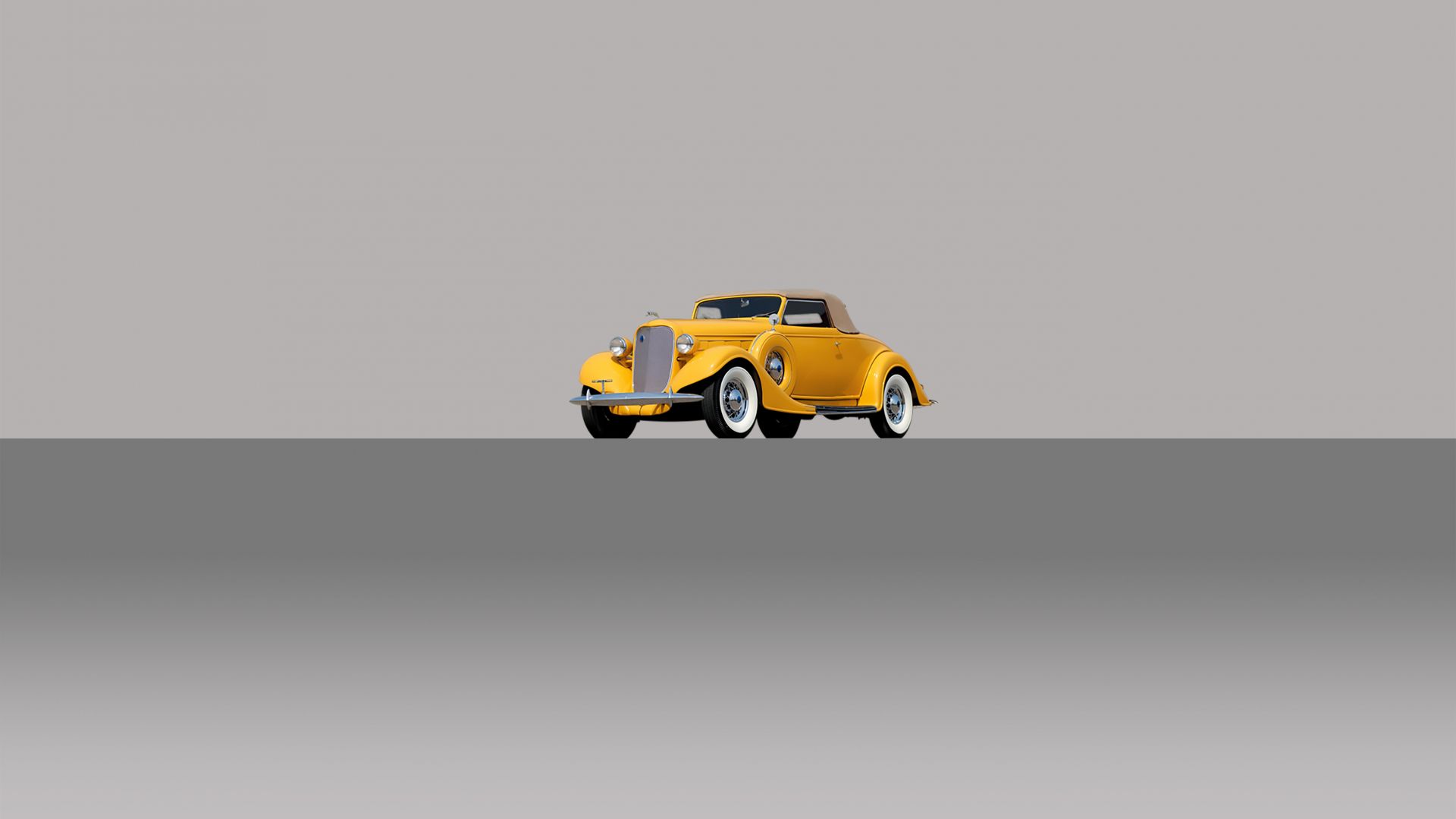 Desktop Wallpaper Yellow Classic Car, Minimal, Hd Image, Picture,  Background, 8673fd