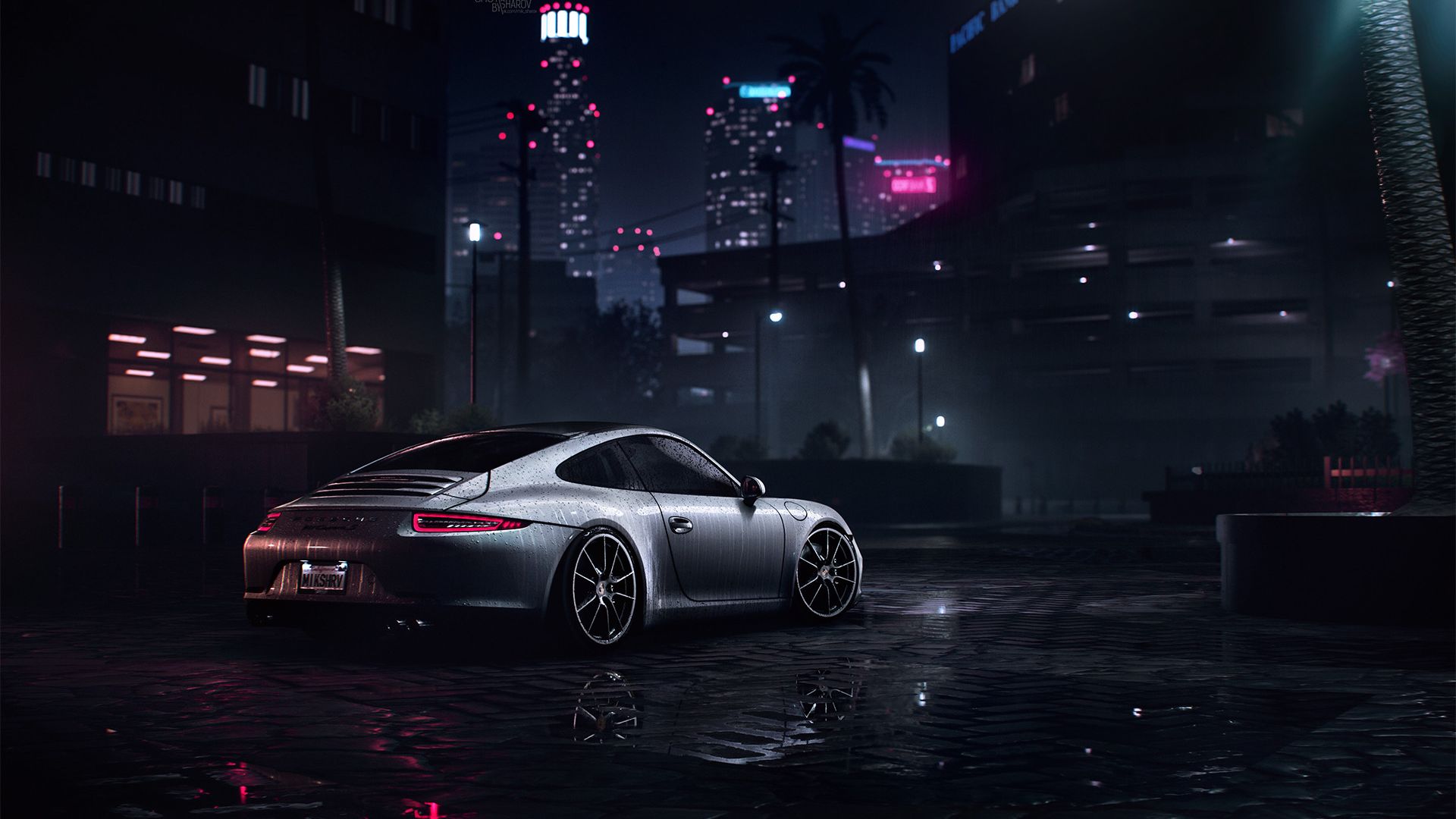 Wallpaper Porsche 911 Carrera S, need for speed, video game, night