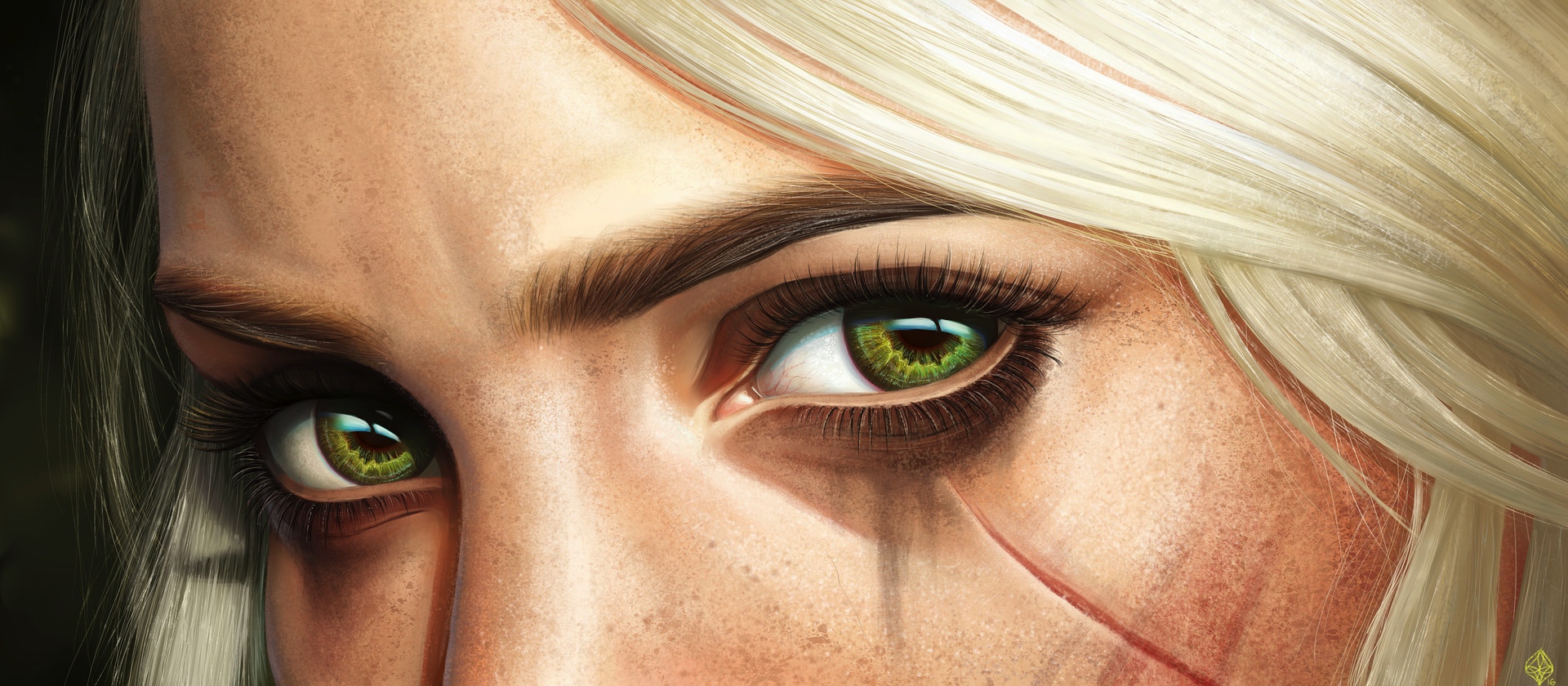 Wallpaper Ciri, The Witcher, game, green eyes