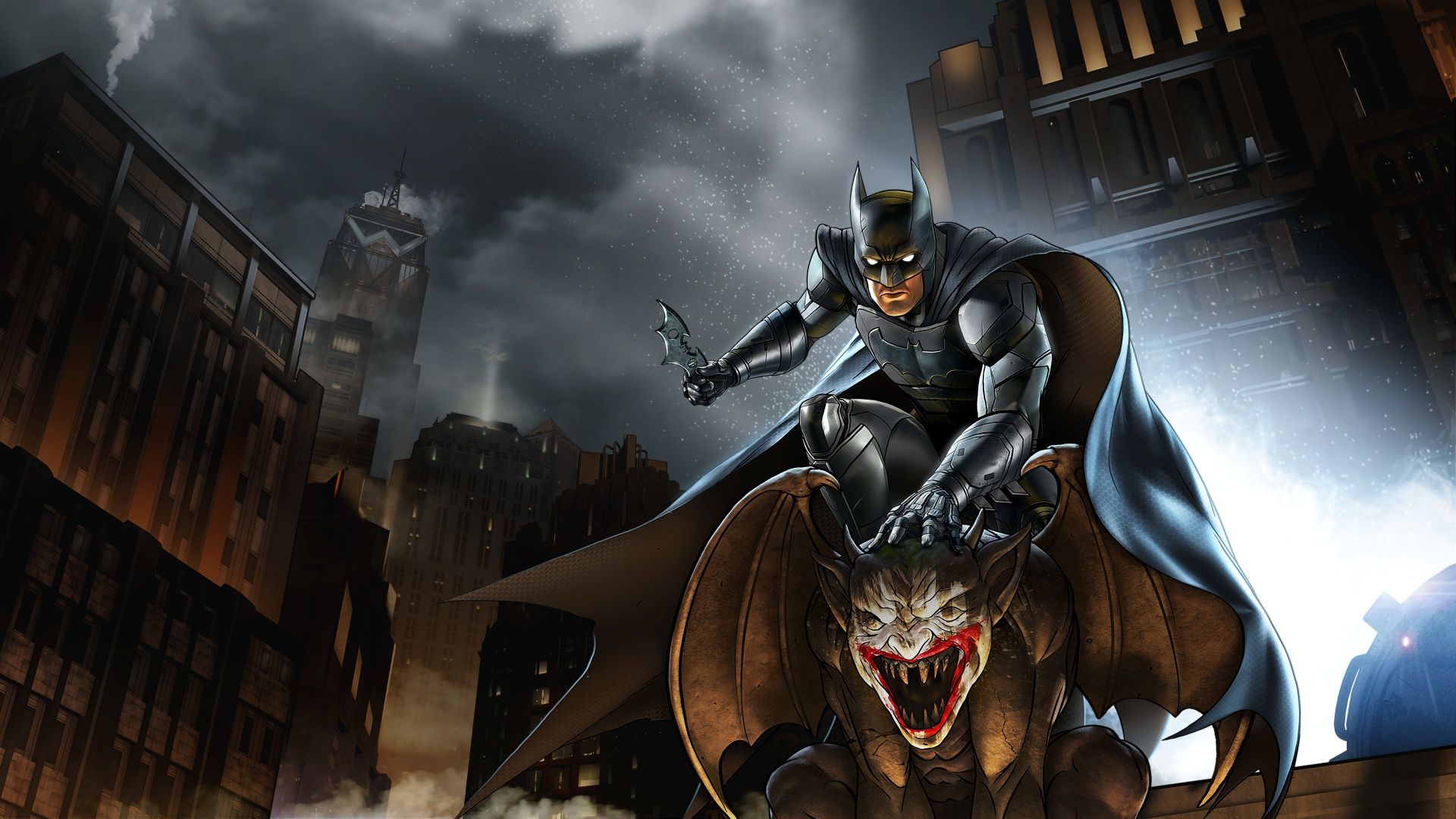 Wallpaper Gotham's hero, Batman, guarding the city