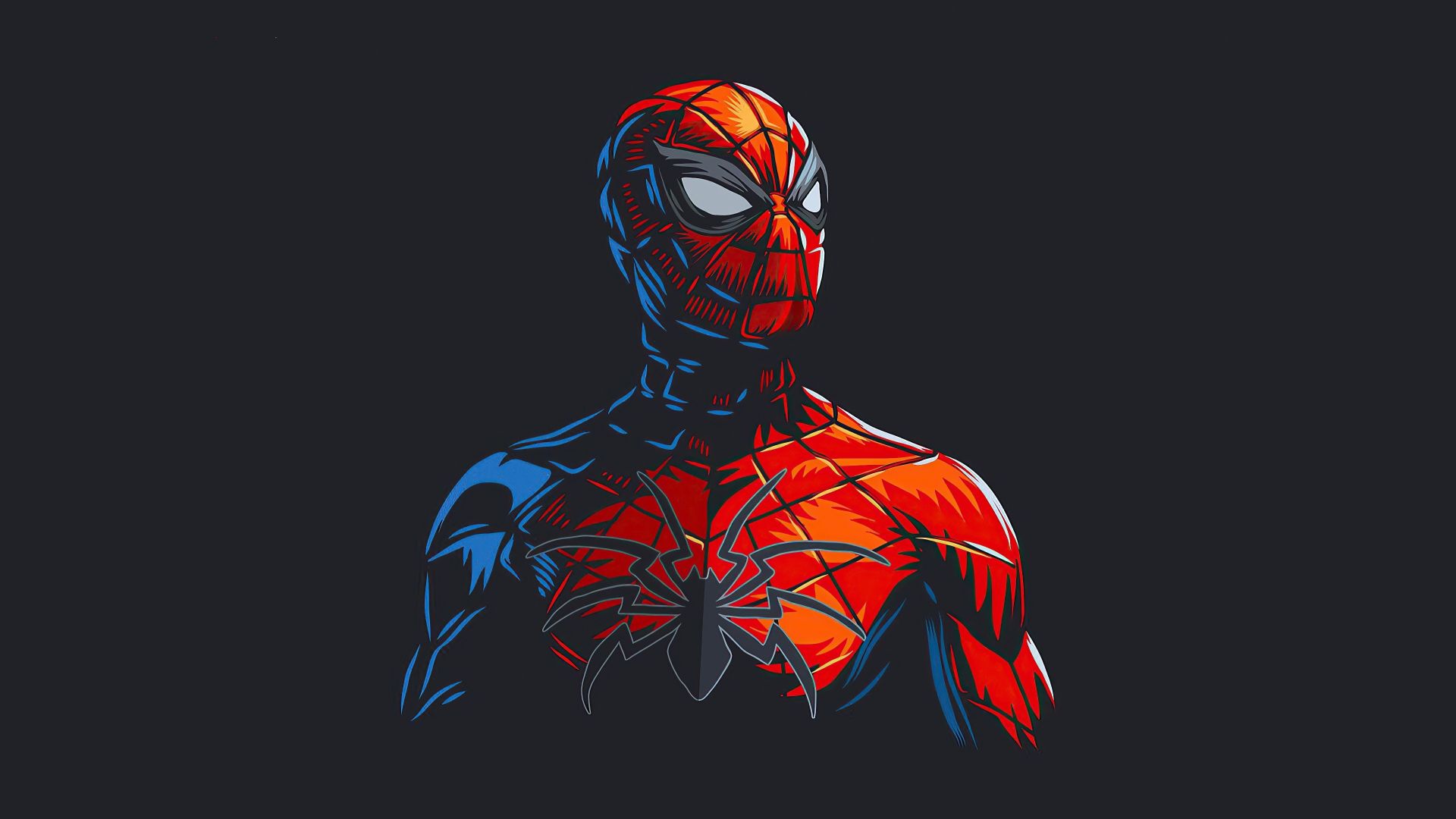 Wallpaper Spider man, red suit, minimal