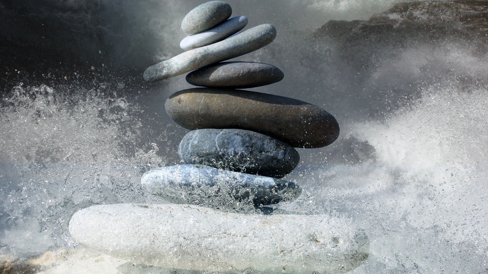 Wallpaper Zen stones, balance, water splashes