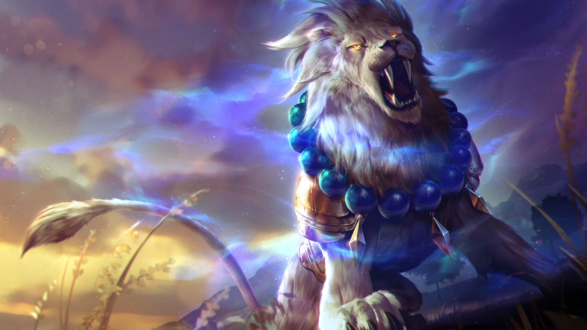 Wallpaper Lion's roar, colorful, 4k, fantasy, artwork
