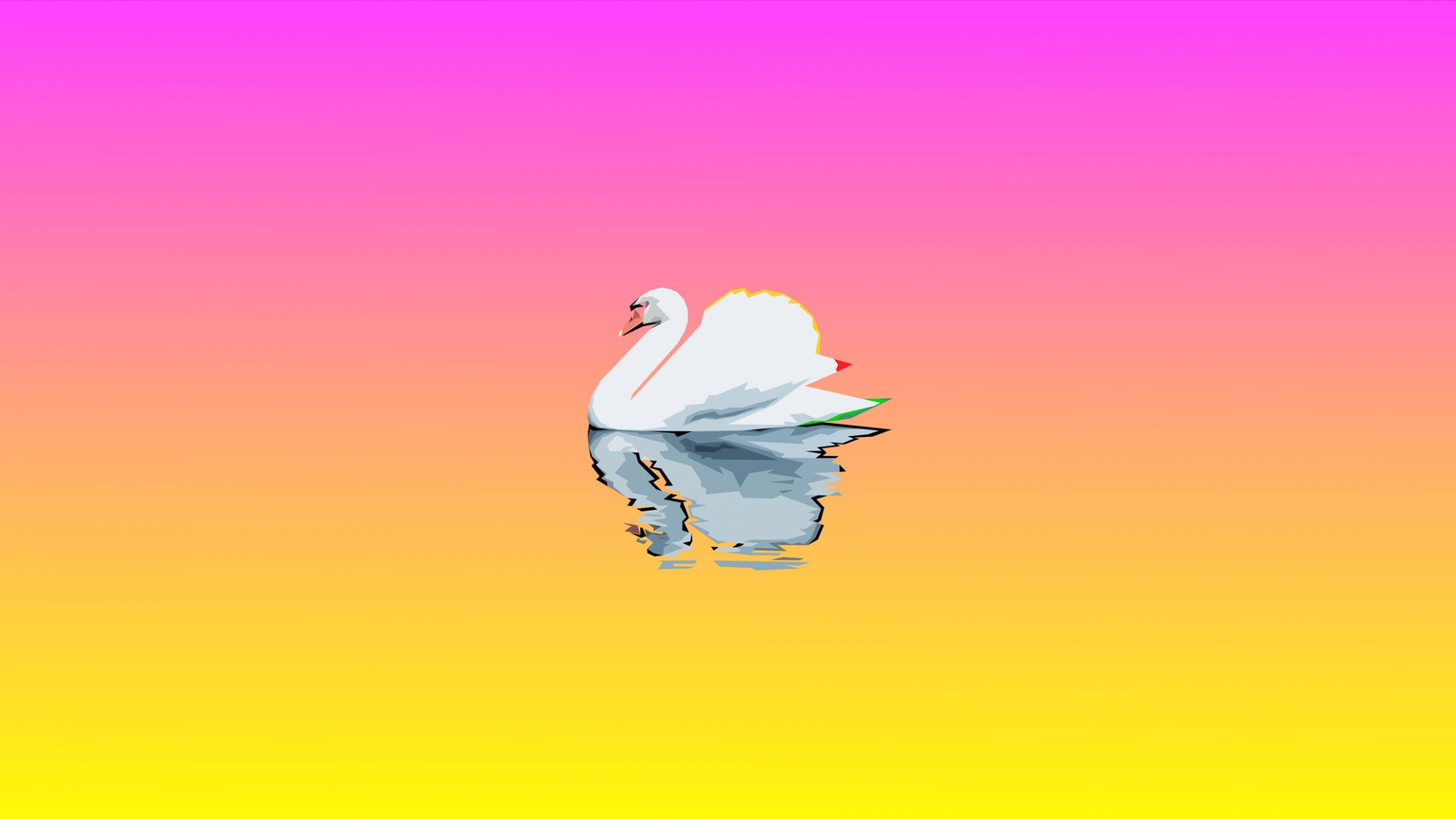 Wallpaper Swan bird, digital artwork