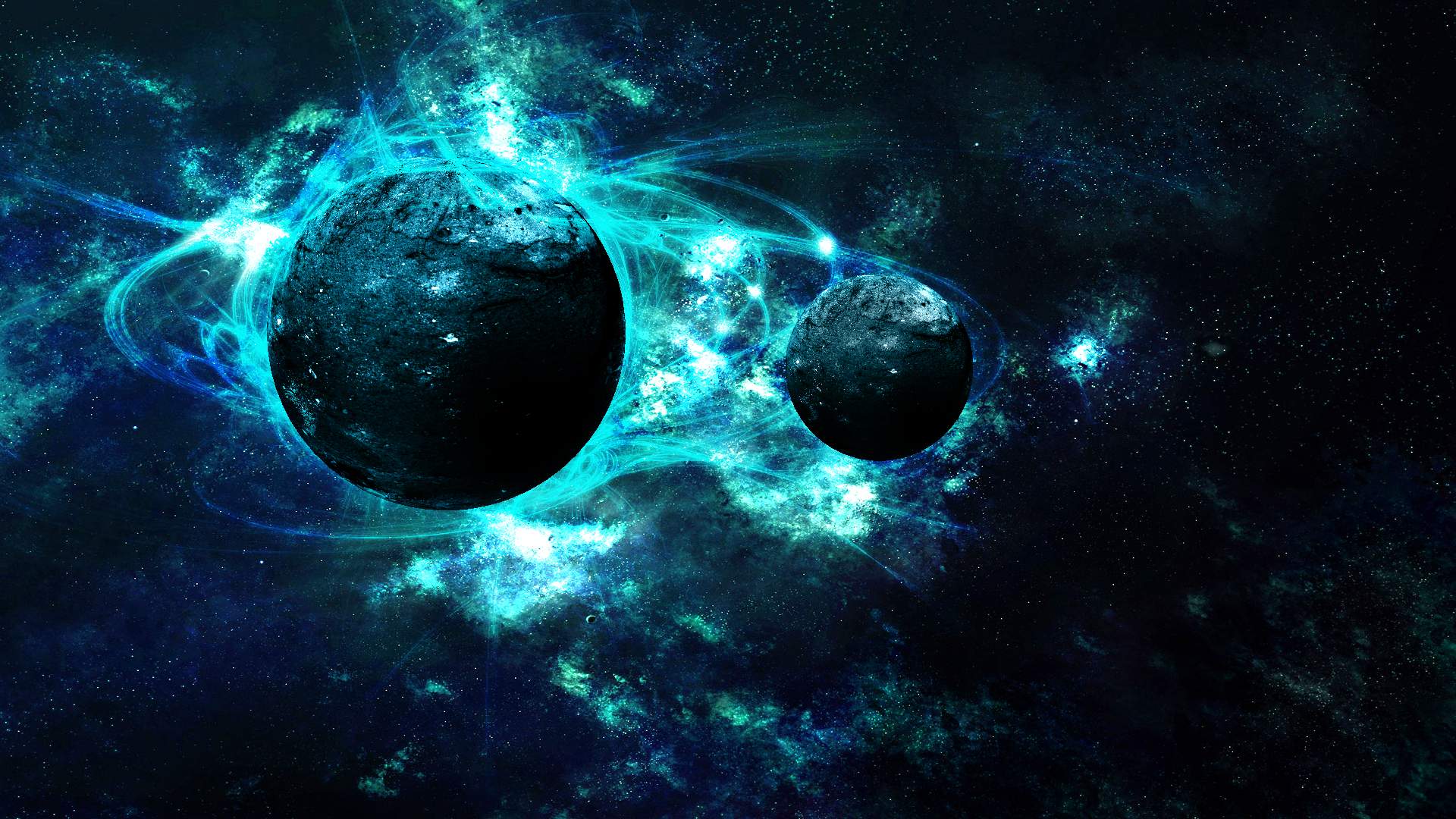 Desktop Wallpaper Blue Galaxy Planets, Hd Image, Picture, Background, 8r6zbc