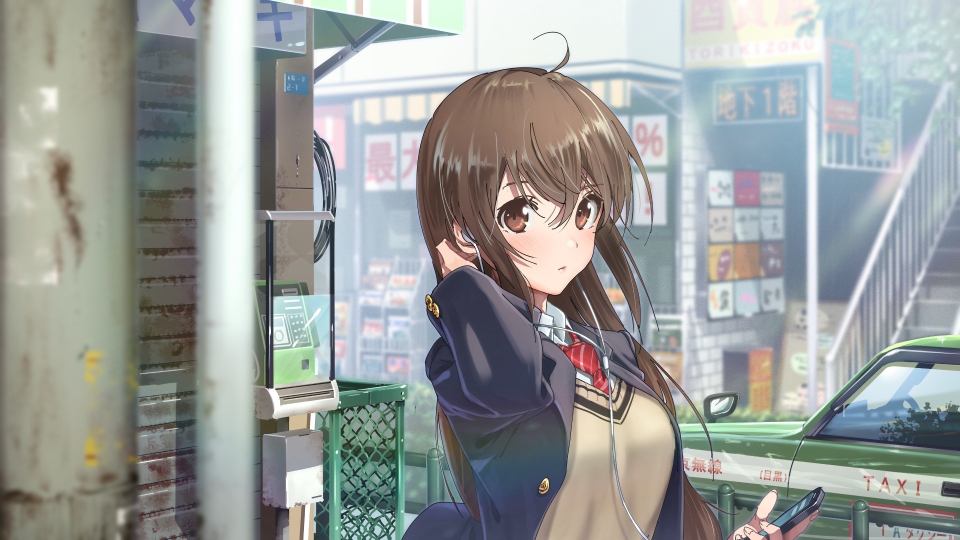 Wallpaper School girl, cute, anime girl