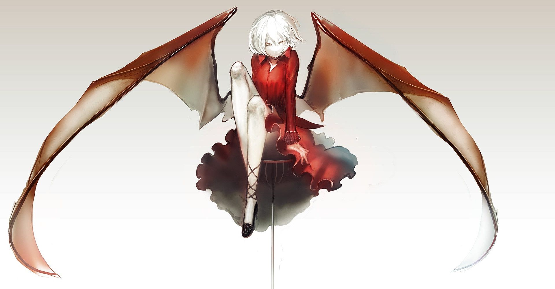 Wallpaper Remilia Scarlet, Touhou, dragon, anime girl