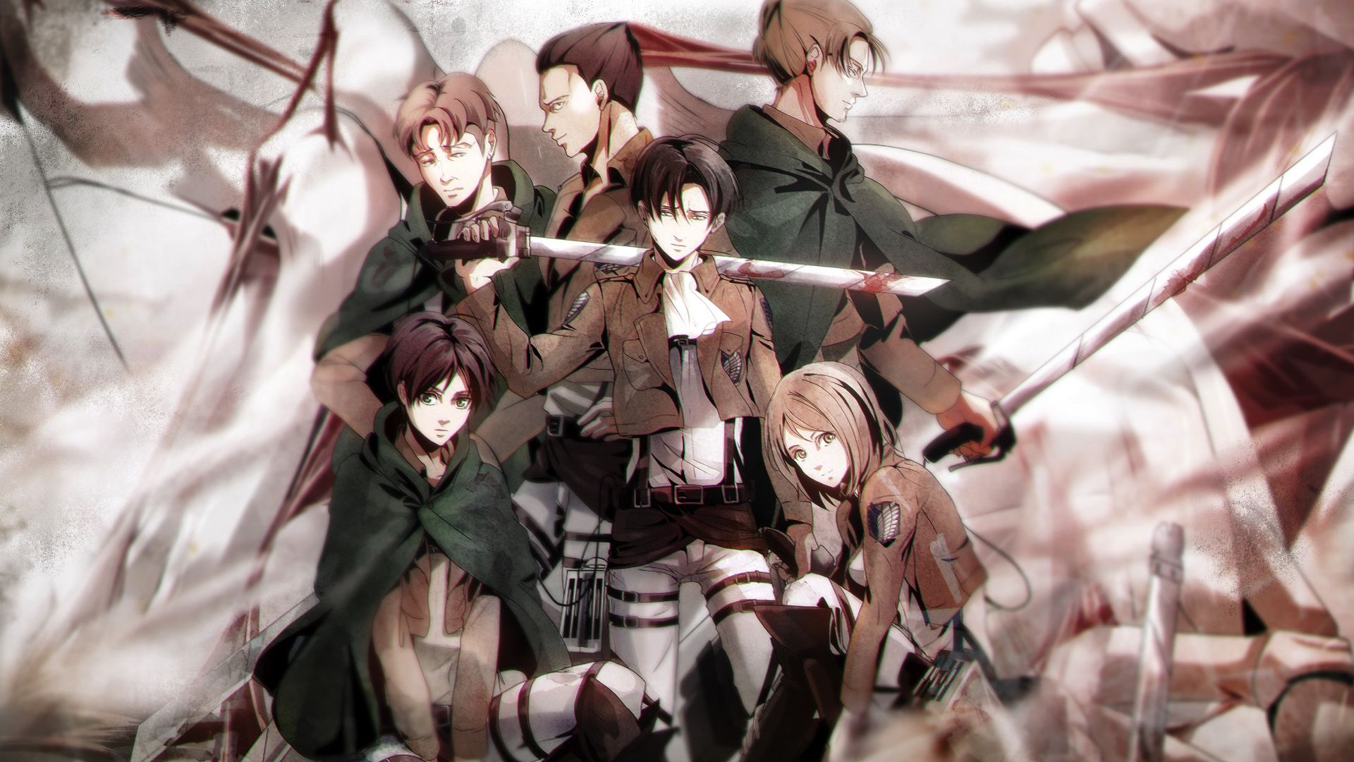 Wallpaper Attack on Titan, all characters, anime