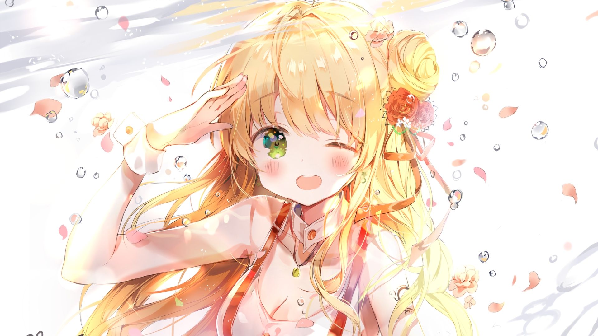 Anime girl winking by mysterionz on DeviantArt
