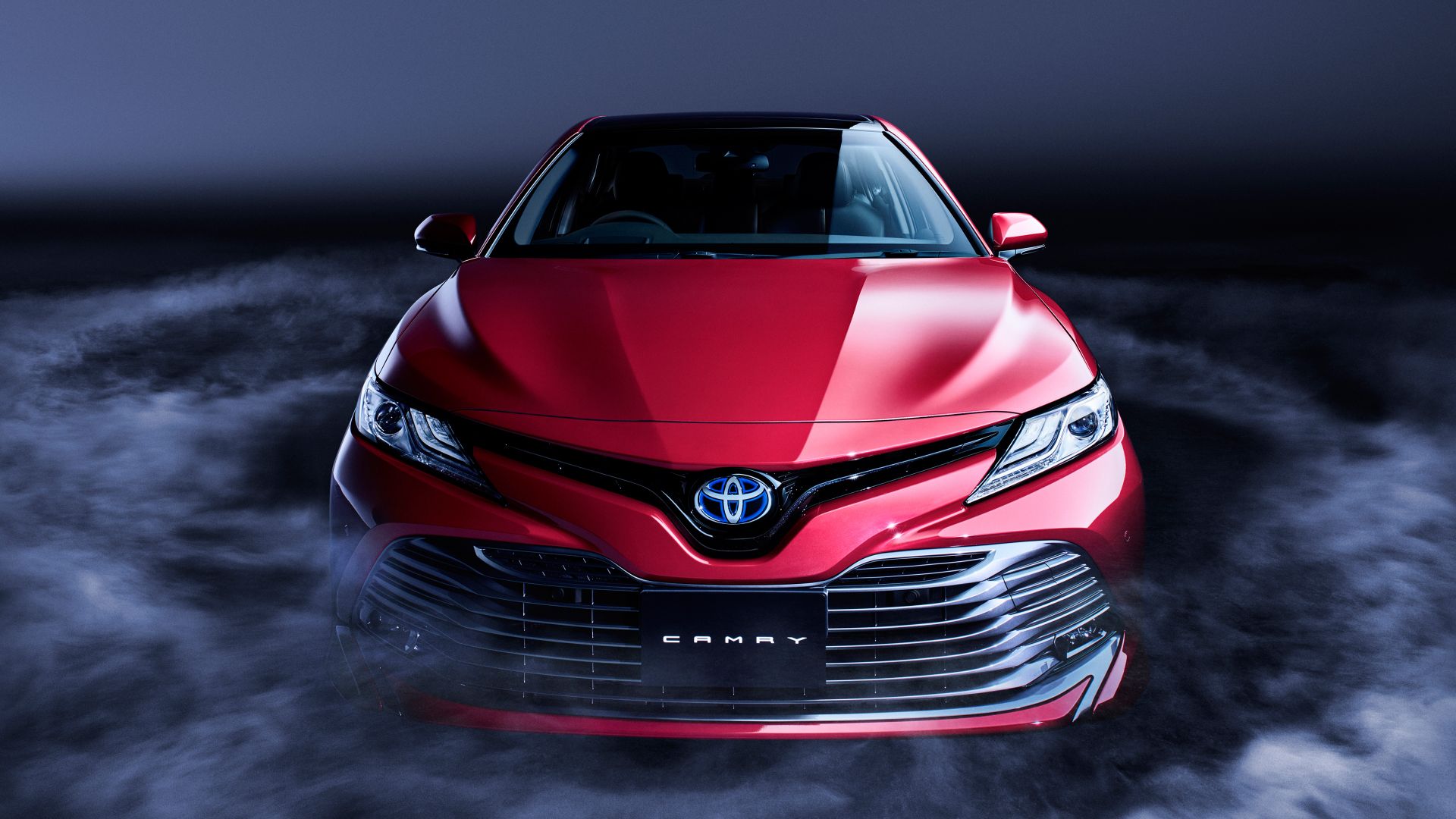 Wallpaper Toyota Camry, red car, front view, 2018, 4k