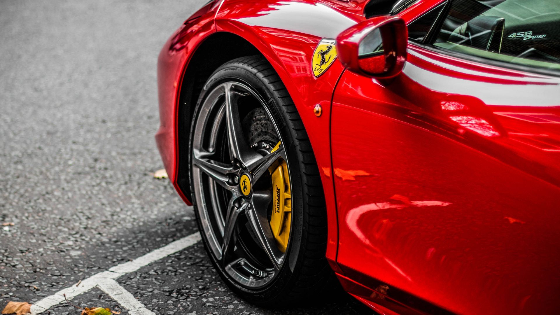 Desktop Wallpaper Red Supercar, Ferrari, Wheel, 4k, Hd Image, Picture,  Background, 95b7d0